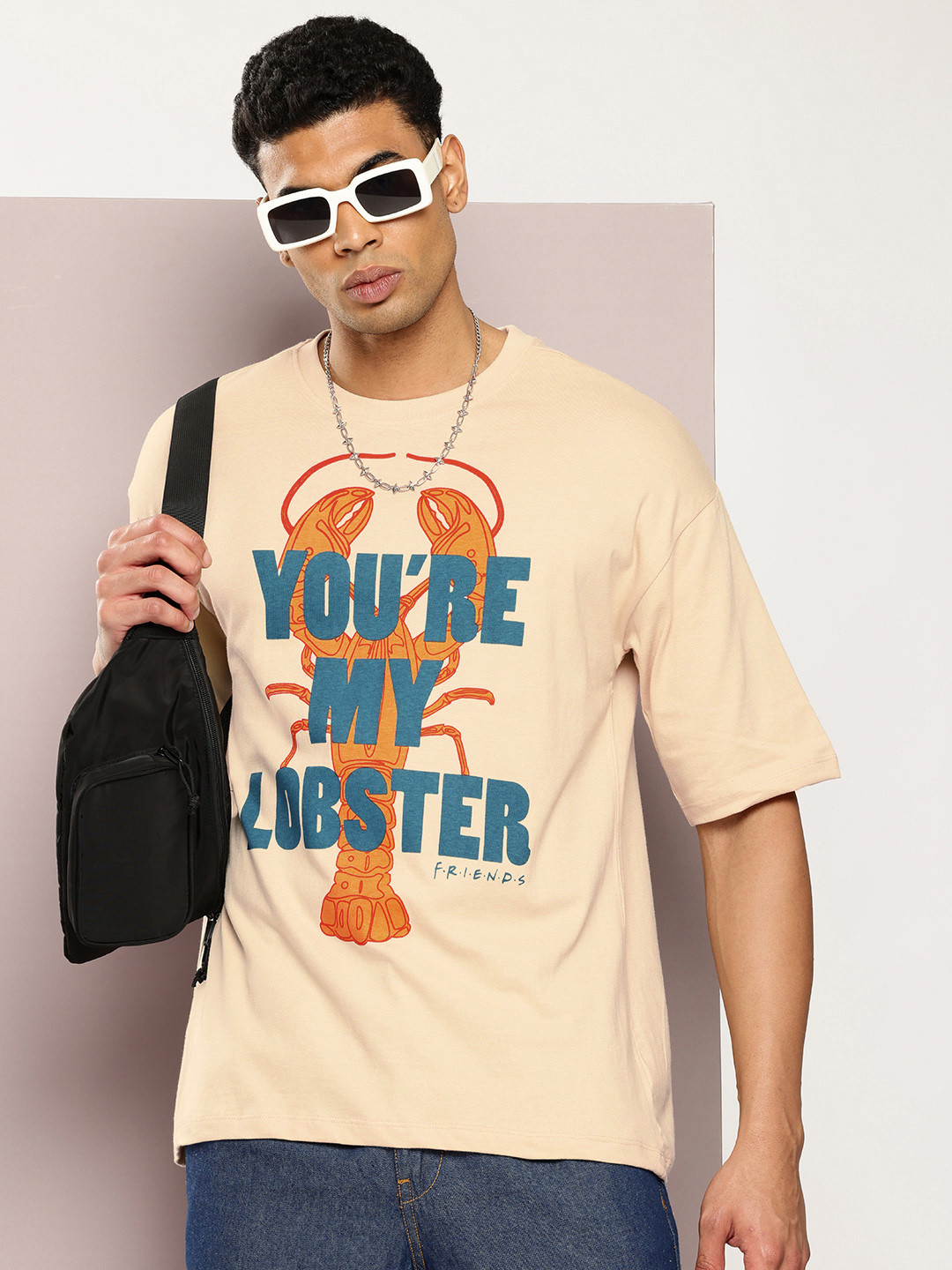 Kook N Keech Friends Printed Drop-Shoulder Sleeves Pure Cotton Oversized T-shirt