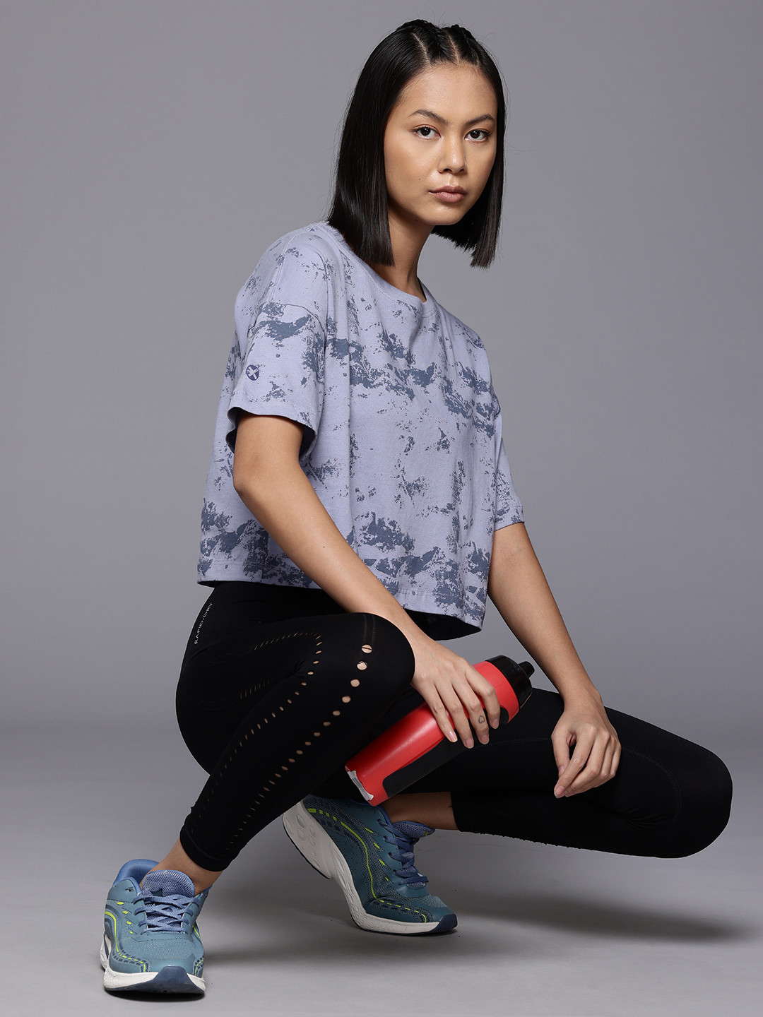 HRX by Hrithik Roshan Abstract Printed Yoga T-shirt