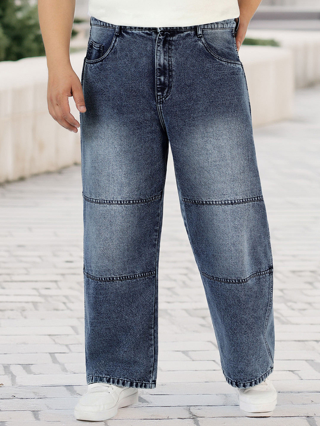 Urbano Plus Cut and Sew Panelled Relaxed Fit Jeans