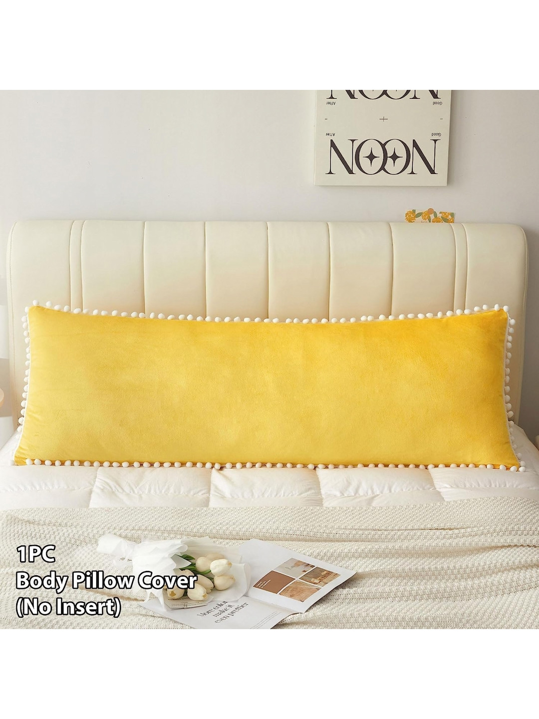 Cottonfry Yellow Velvet Rectangle Pillow Cover