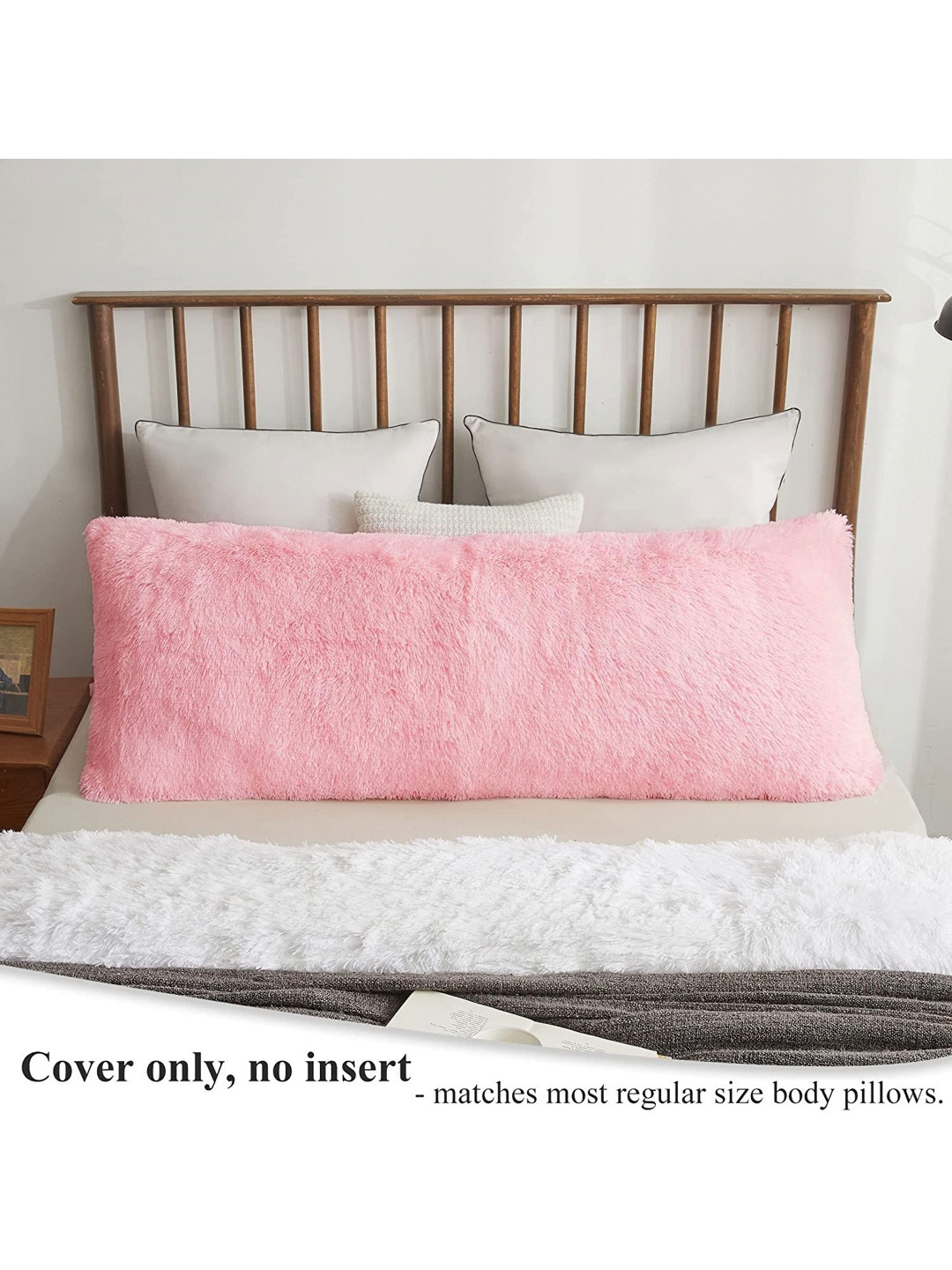 Cottonfry Pink Rectangle Body Pillow Covers