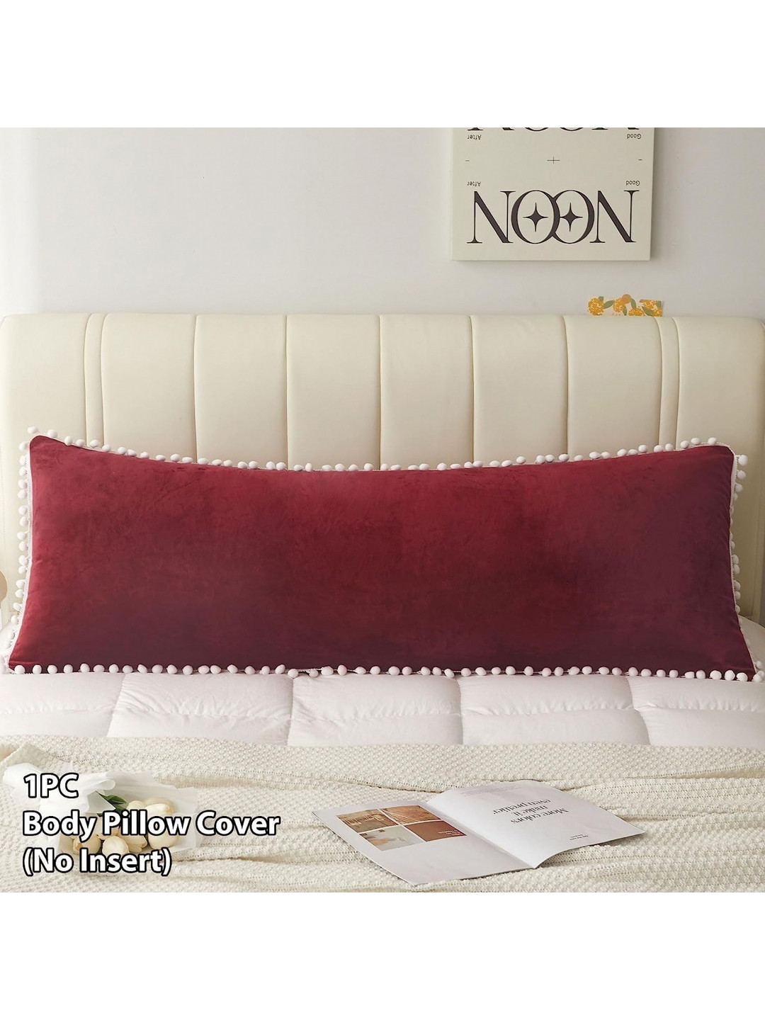 Cottonfry Red Rectangle Body Pillow Covers