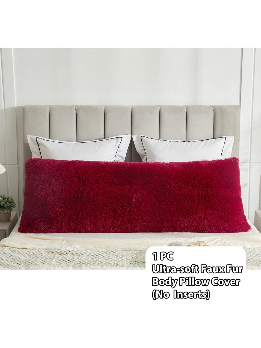 Cottonfry Red Rectangle Body Pillow Covers