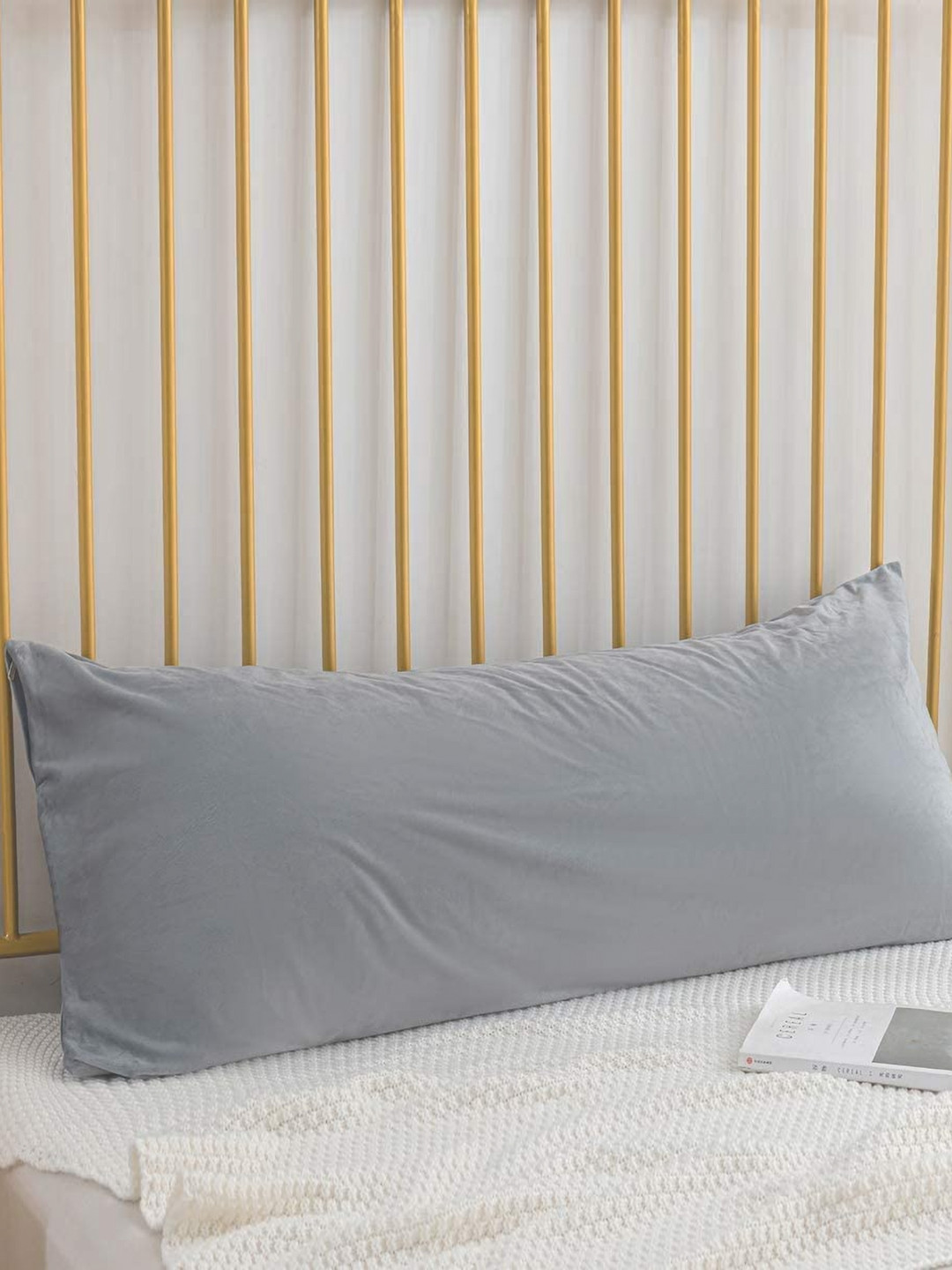 Cottonfry Grey Velvet Rectangle Pillow Cover