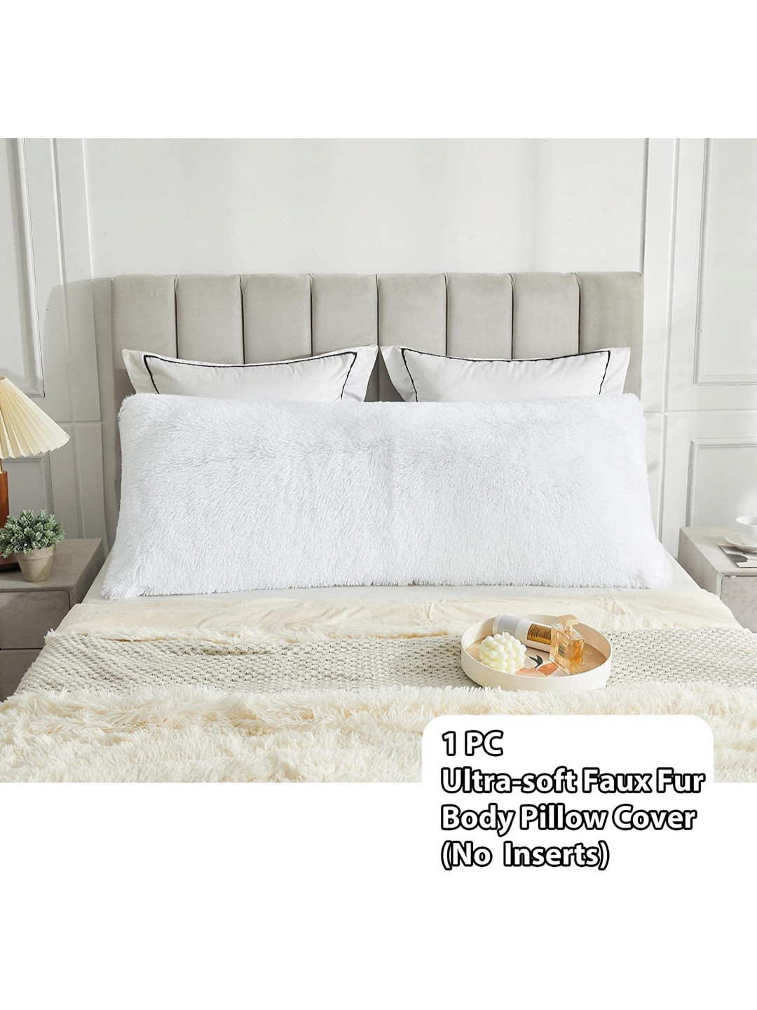 Cottonfry White velvet Rectangle Pillow Cover