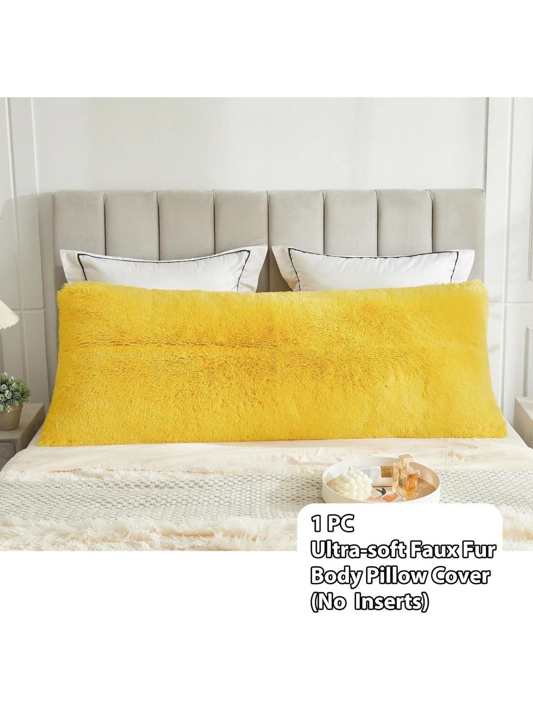 Cottonfry Yellow Velvet Ultra Soft Rectangle Pillow Cover