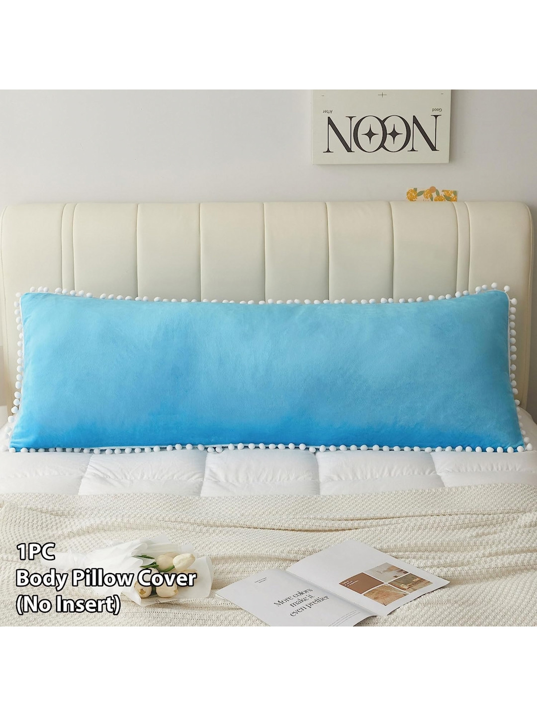 Cottonfry Blue Velvet Rectangle Pillow Cover