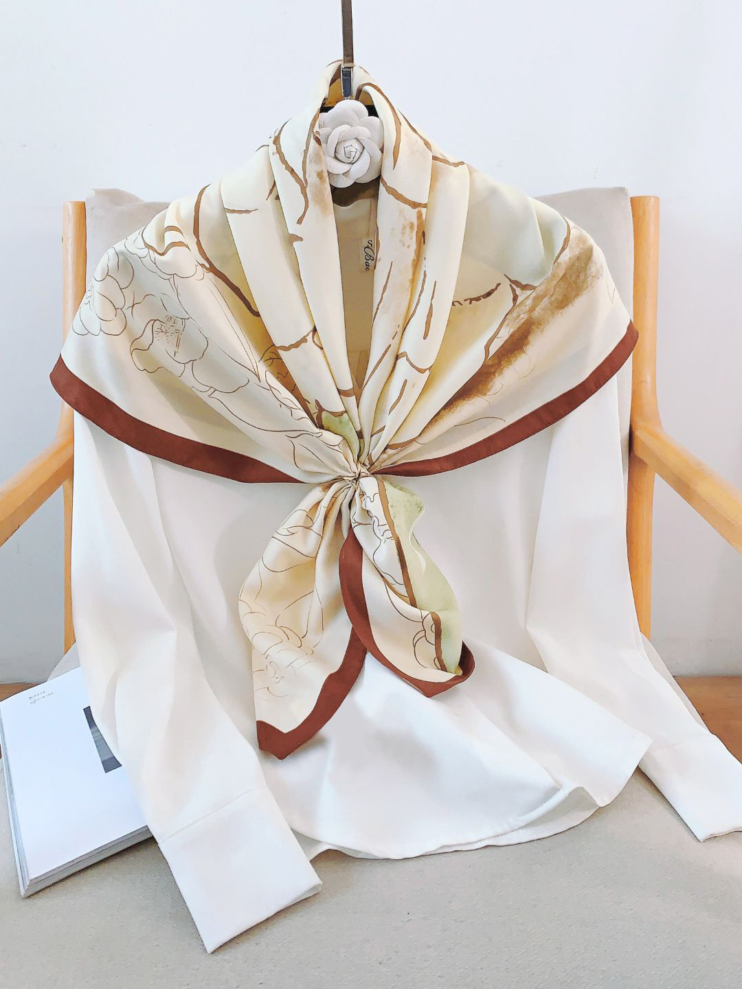 CrossKulture Floral Printed Twill Satin Scarf