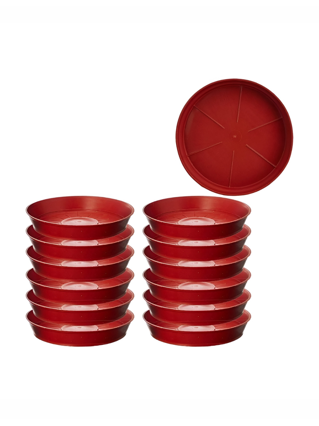 Cinagro Red 12 Pieces Round Plant Saucer