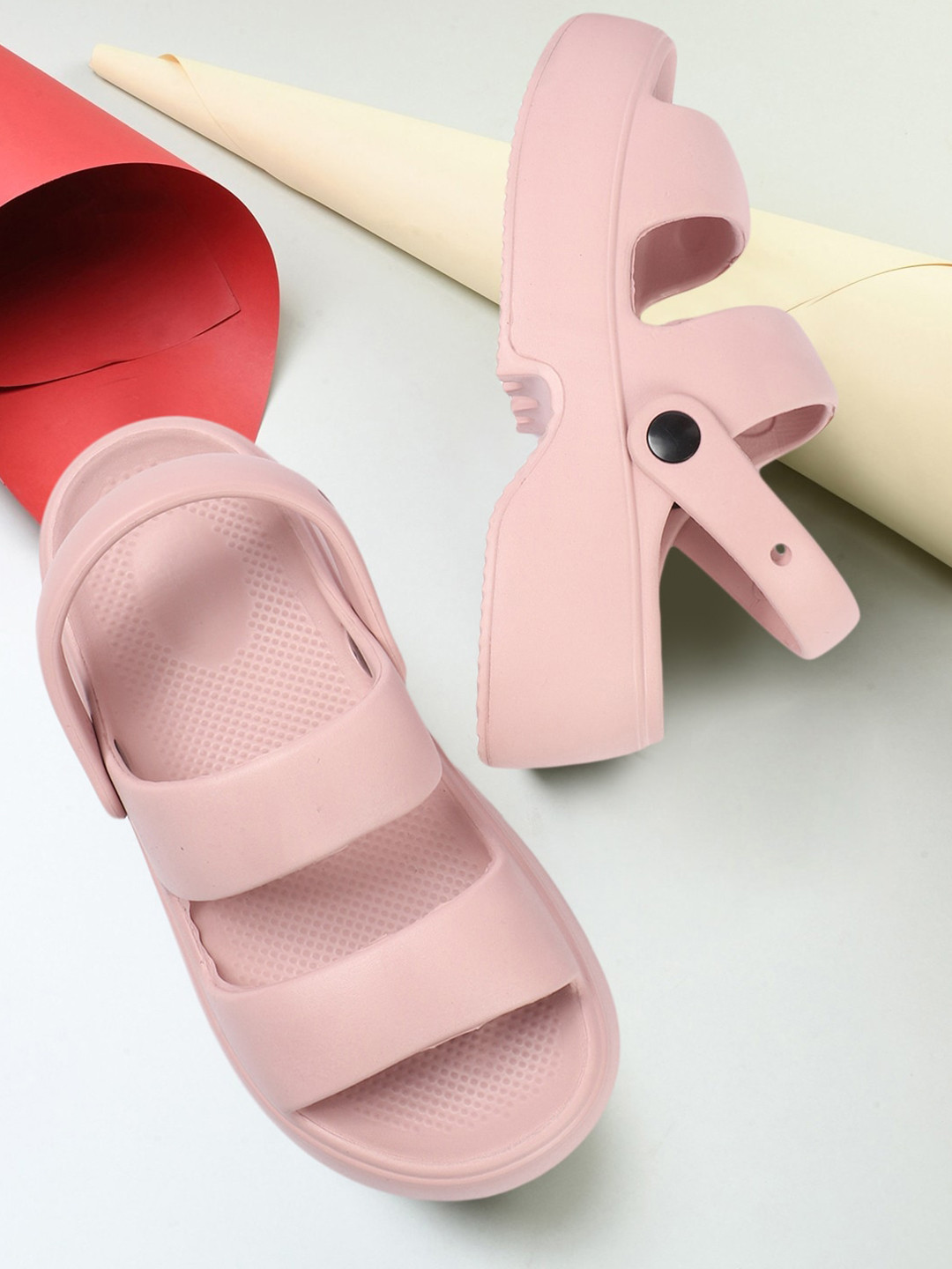 The Roadster Lifestyle Co. Women Nude Coloured Back Strap Sliders