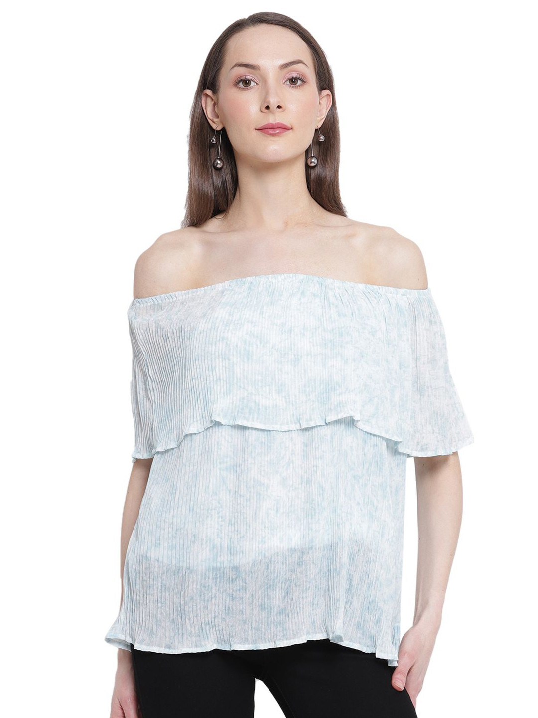 Global Republic Off-Shoulder Cape Sleeve Bardot Top