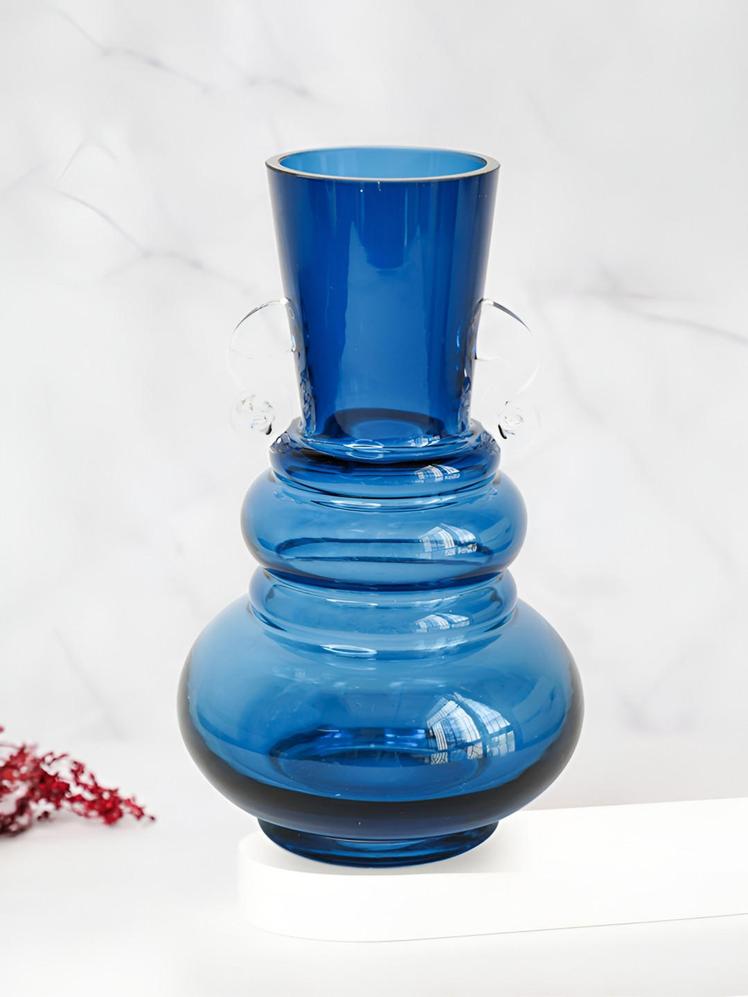 Nostrae by Ekhasa Blue Glass Flower Vase