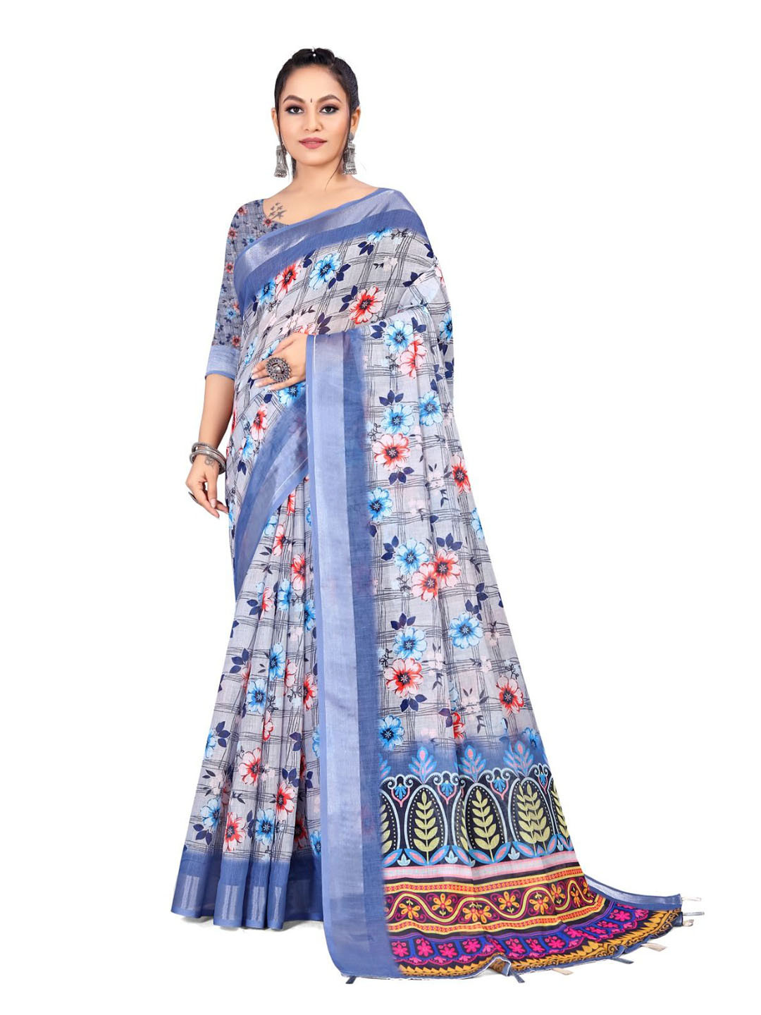 RUNAYA NX Floral Zari  Saree