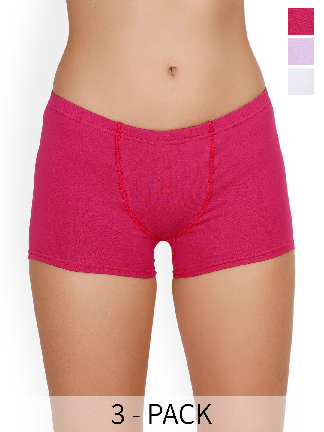 Selfcare Pack of 3 Lycra Mid Rise Boy Short Panties- SN2621