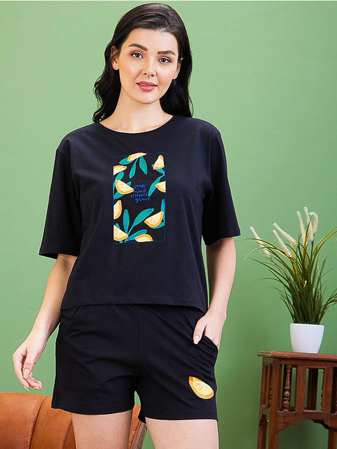 AV2 Conversational Printed Pure Cotton Night suit