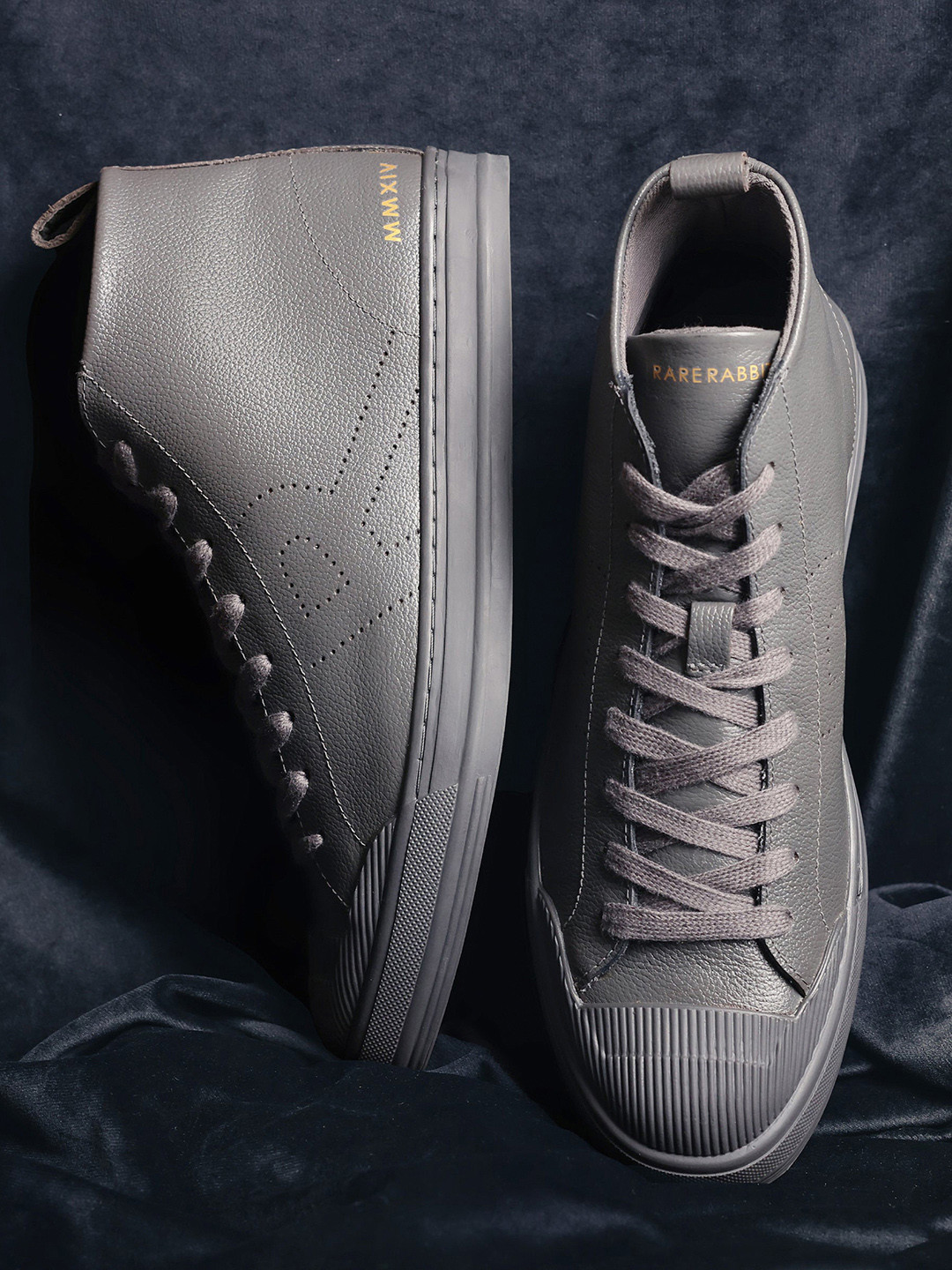 RARE RABBIT Men Sauron Hi Pro Leather High-Top Sneakers