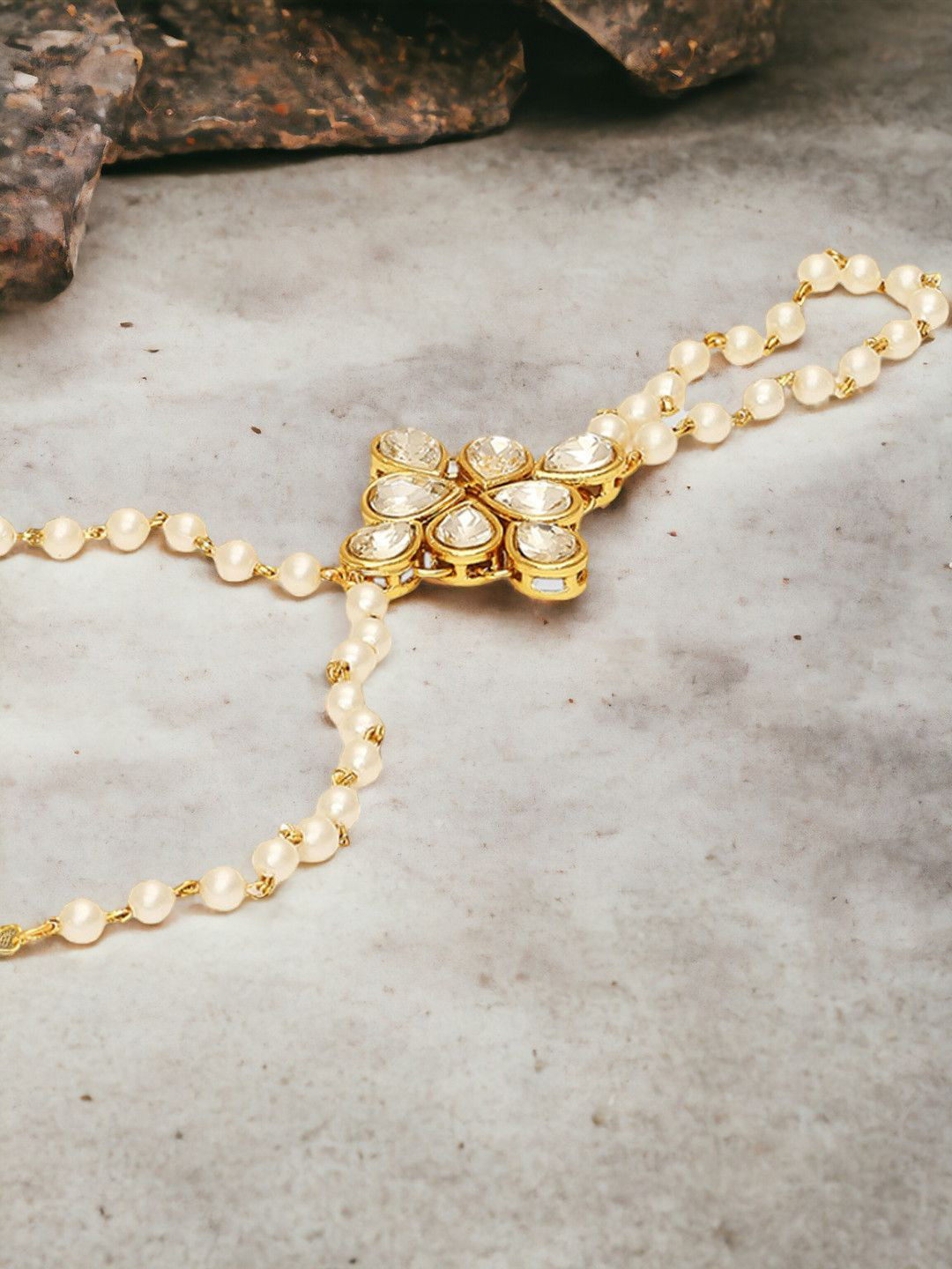 Anouk Kundan Ring Bracelet