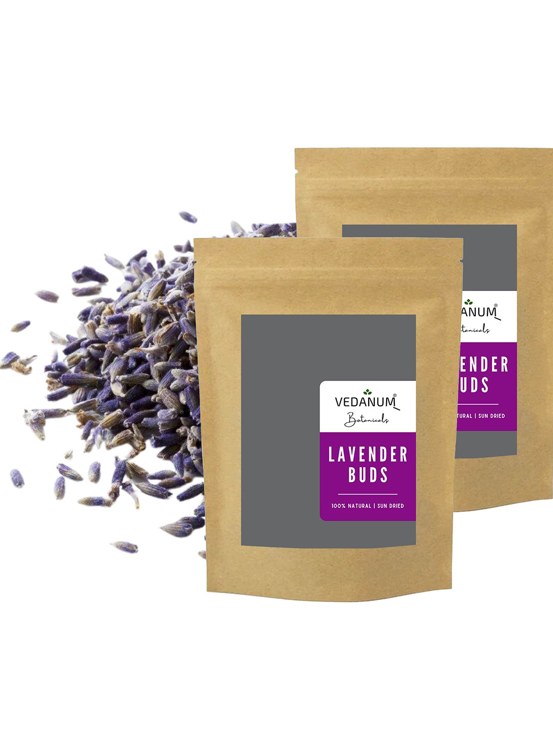 VEDANUM Set Of 2 Natural Sun-Dried Lavender Buds