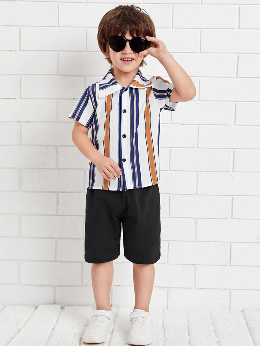 BAESD Boys Multi Stripes Striped Formal Shirt