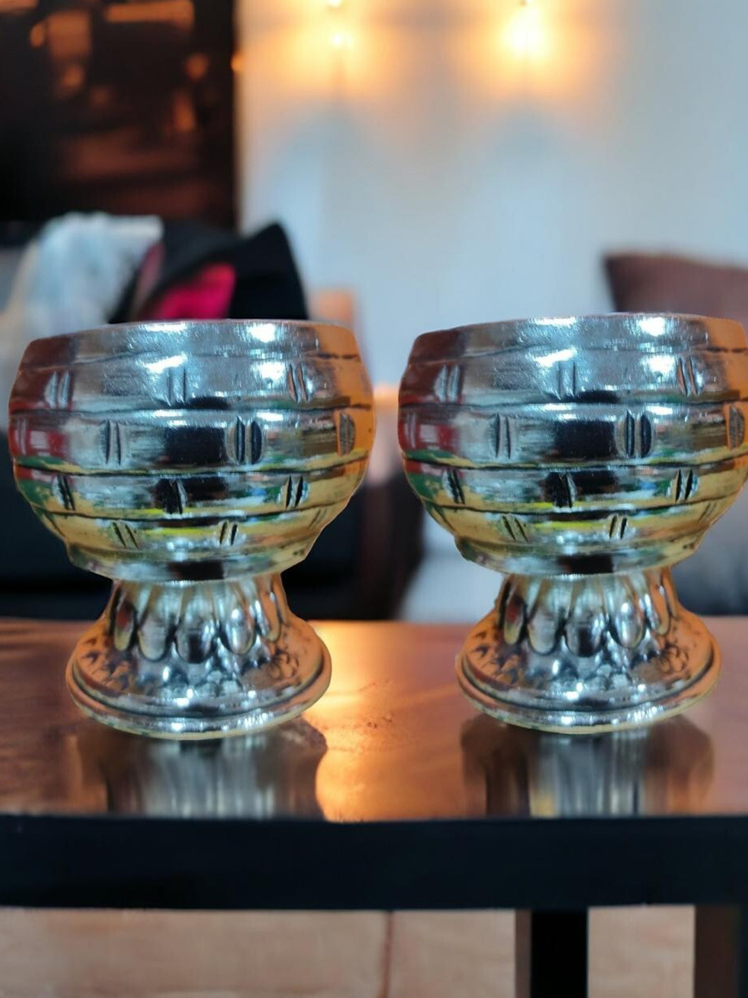 Sigaram Grey 2 Pieces Kum Kum Cup With Lay