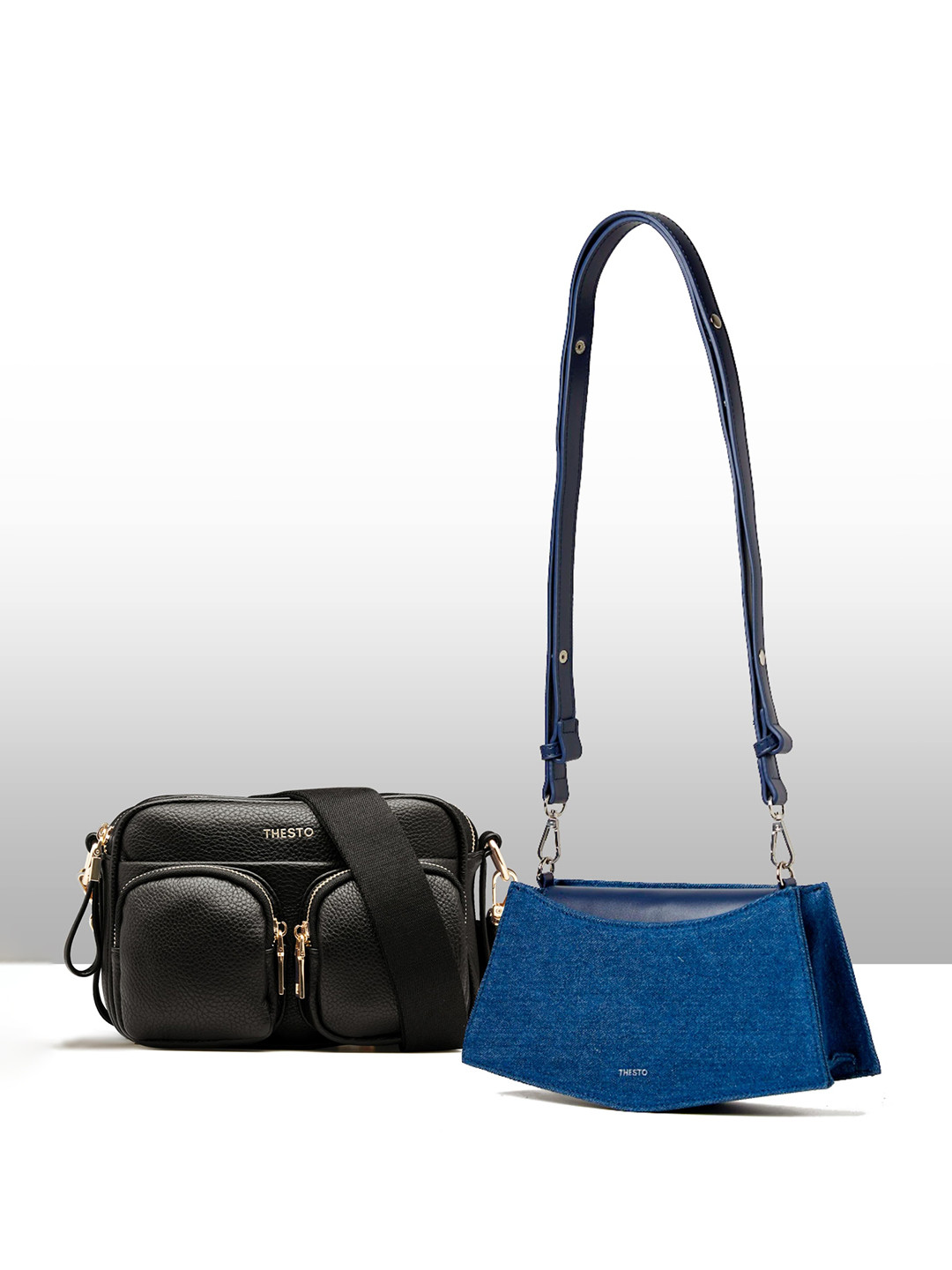 THESTO Set Of 2 Structured Crossbody Shoulder Bags
