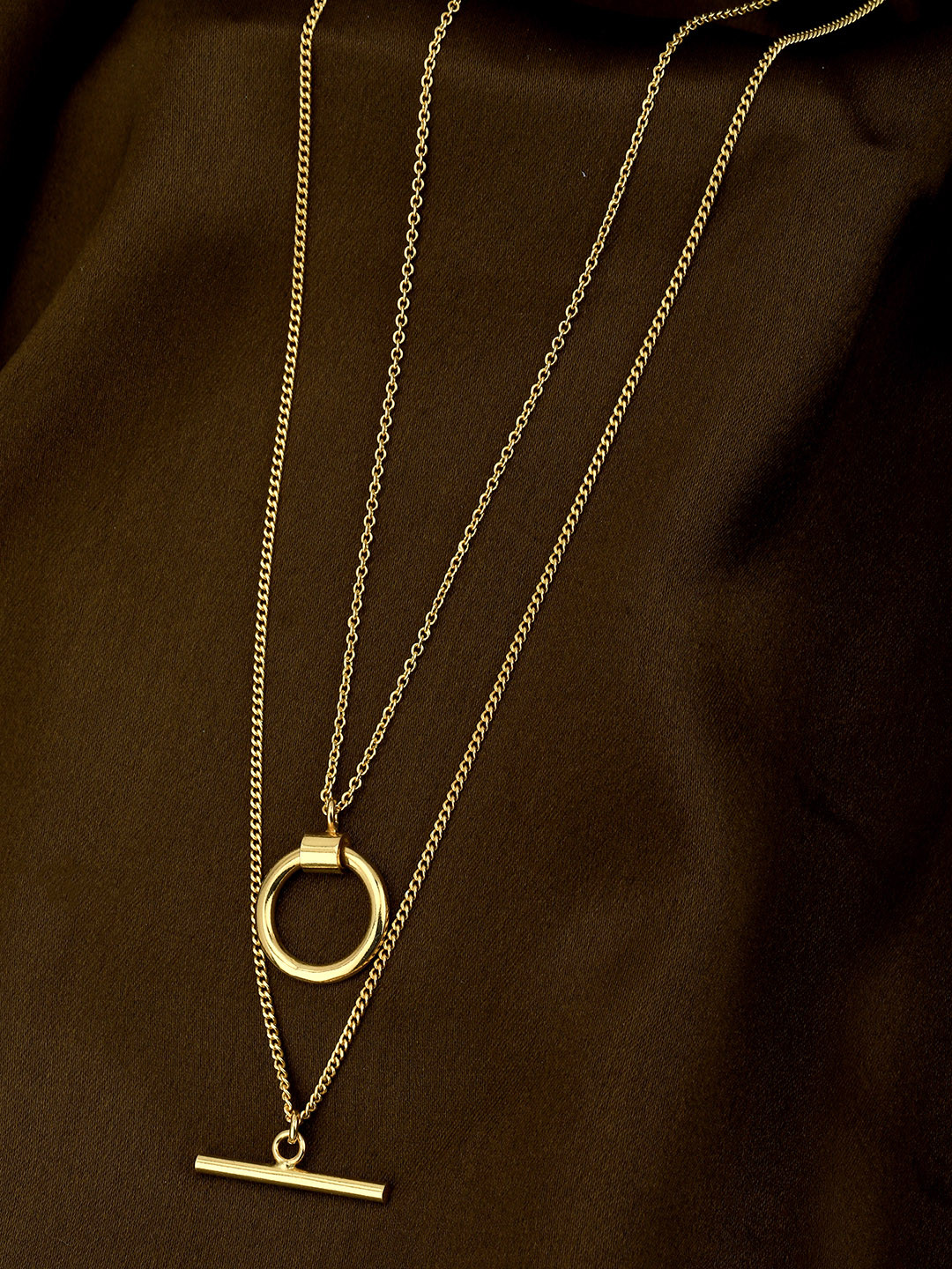 Carlton London 18kt Gold Plated Double Chain Necklace