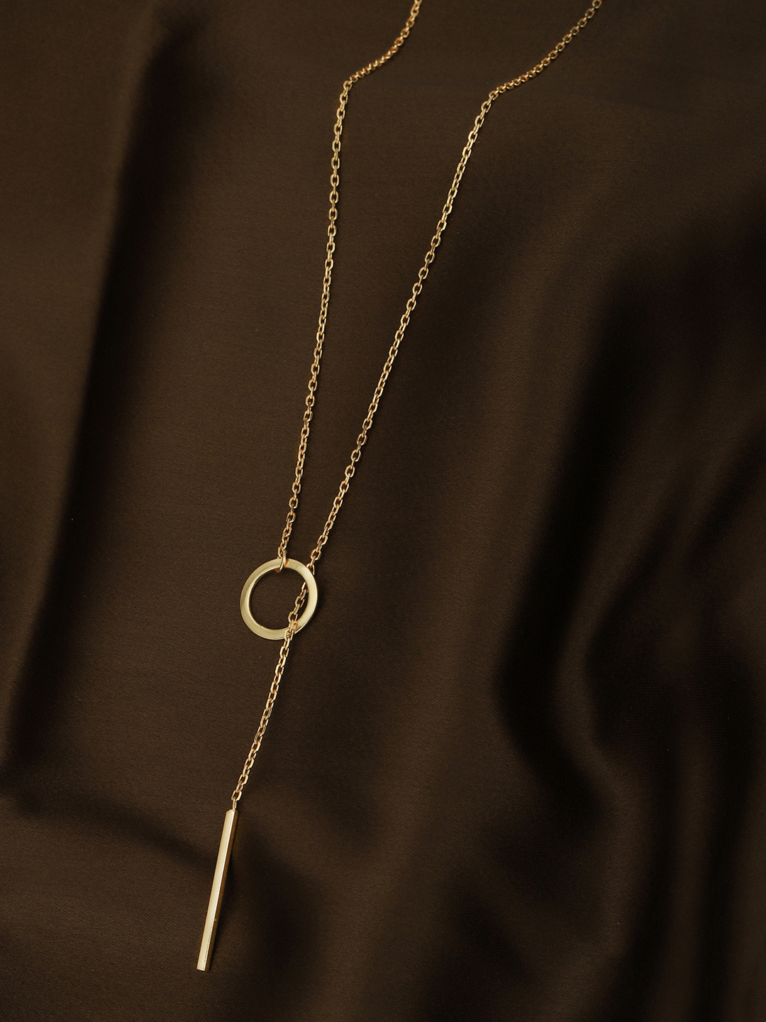 Carlton London 18kt Gold Plated Dangling Bar Lariat Necklace