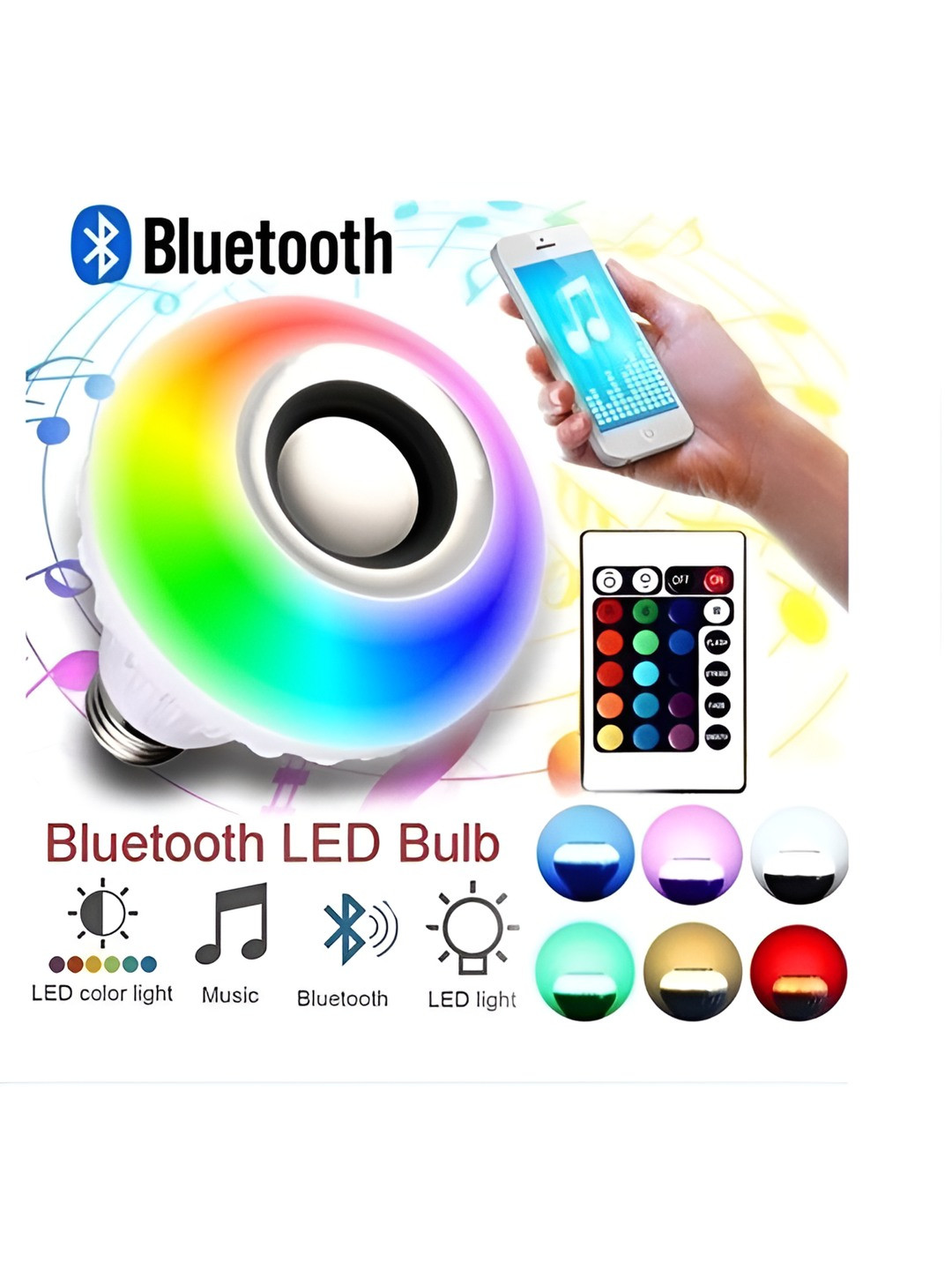 SPARK WORLD White Remote Control and Music Smart Bulb