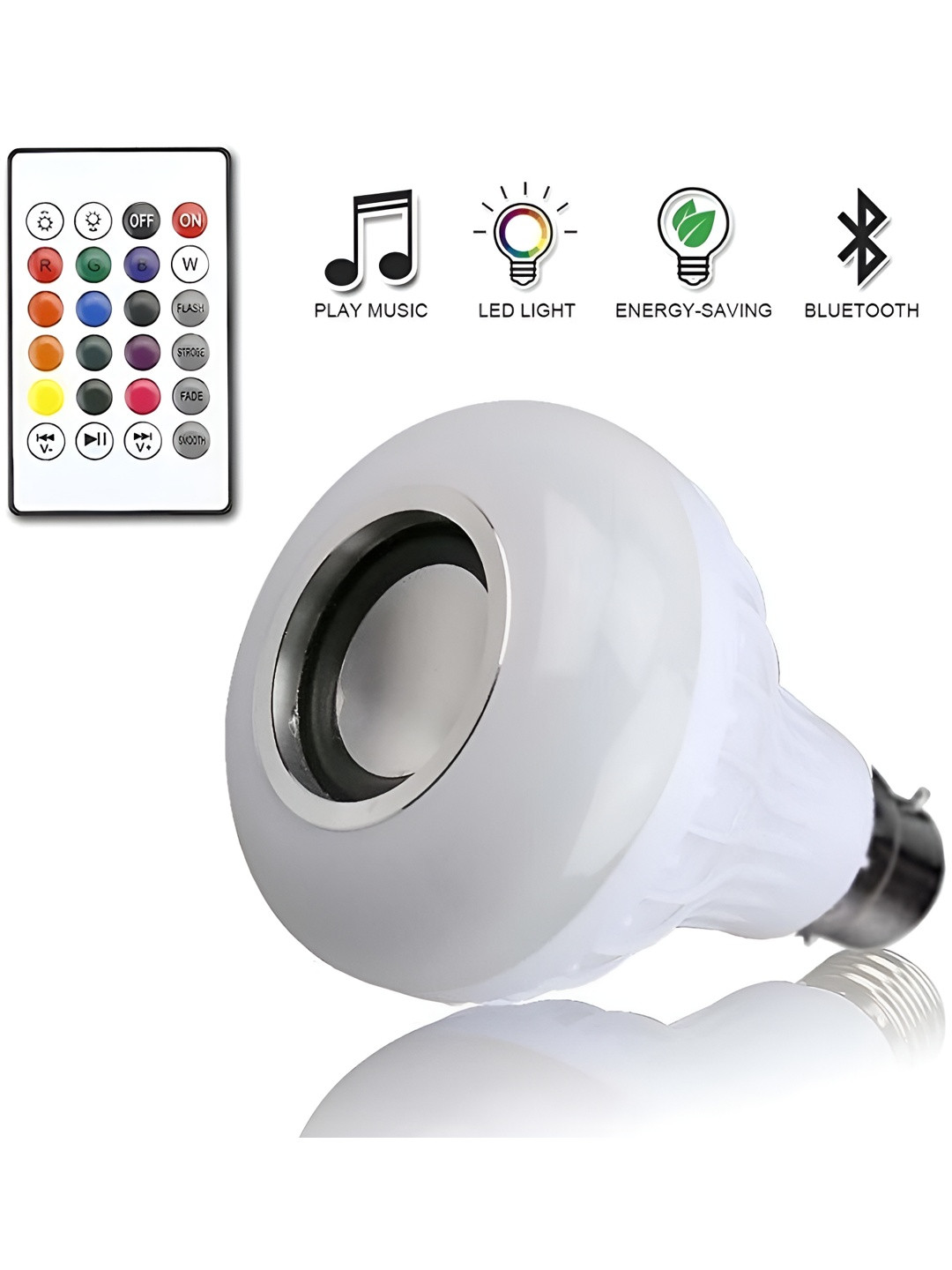 SPARK WORLD White Wireless Music Playing Remote Controller LED Bulb  Light Bulbs