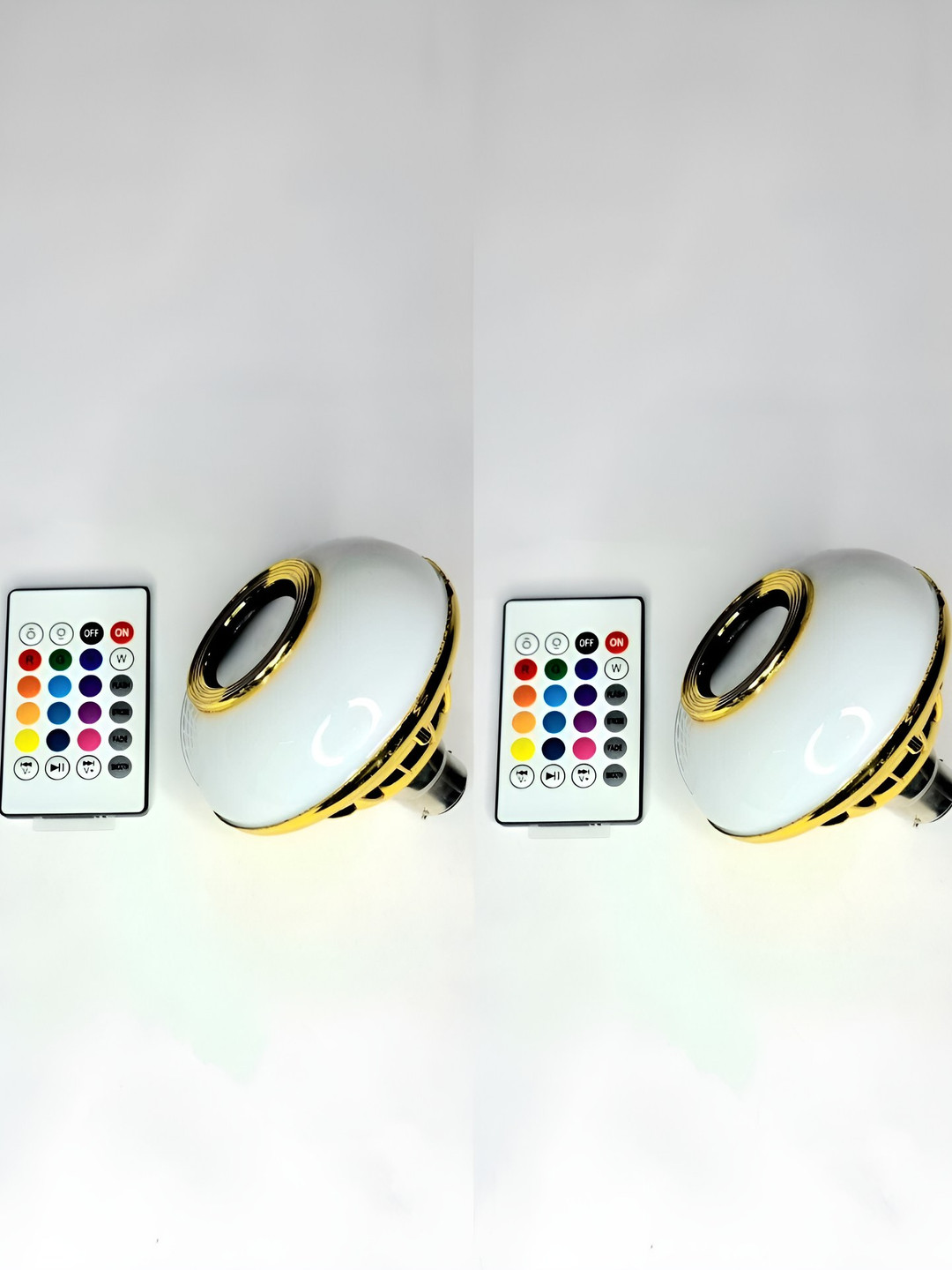 SPARK WORLD White 2 Pieces Wireless Music Playing With Remote Control LED Smart Lights