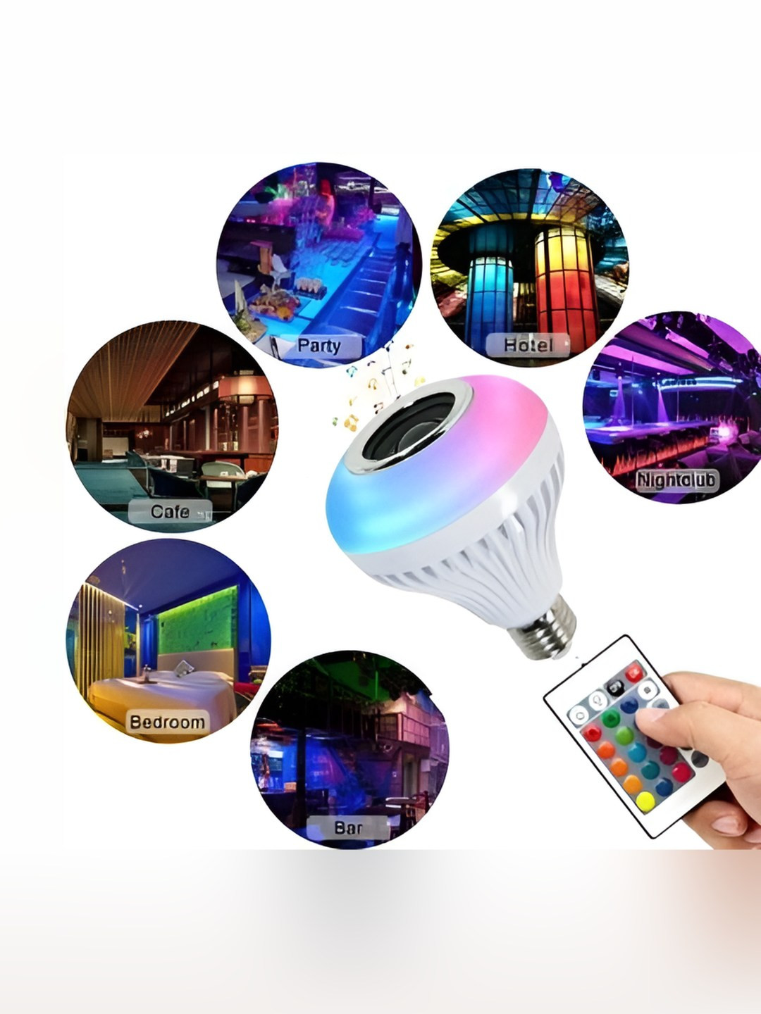 SPARK WORLD White Colour Changing Music Remote Controller Smart Bulb