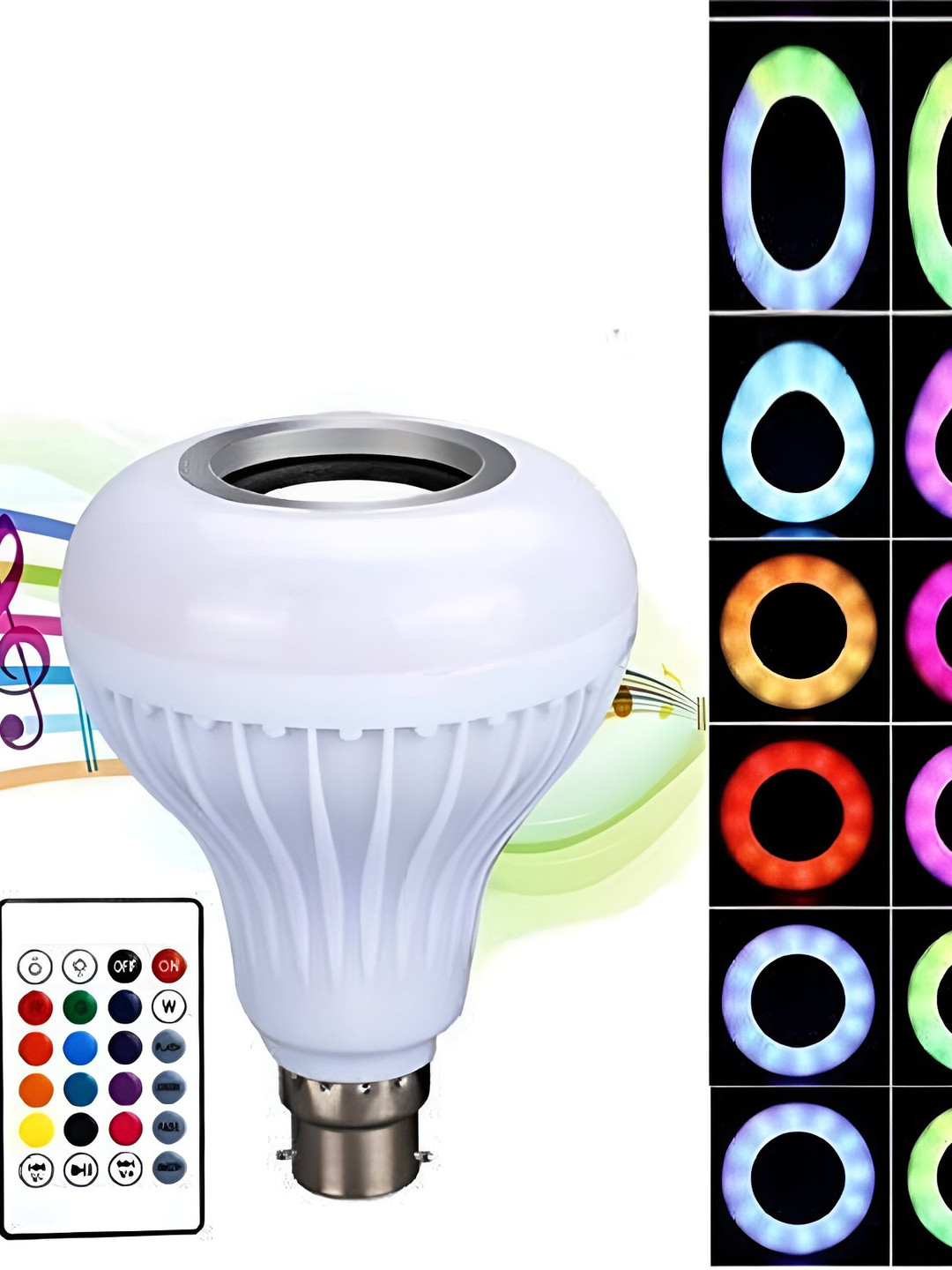 SPARK WORLD White Bluetooth Speaker LED Smart Light