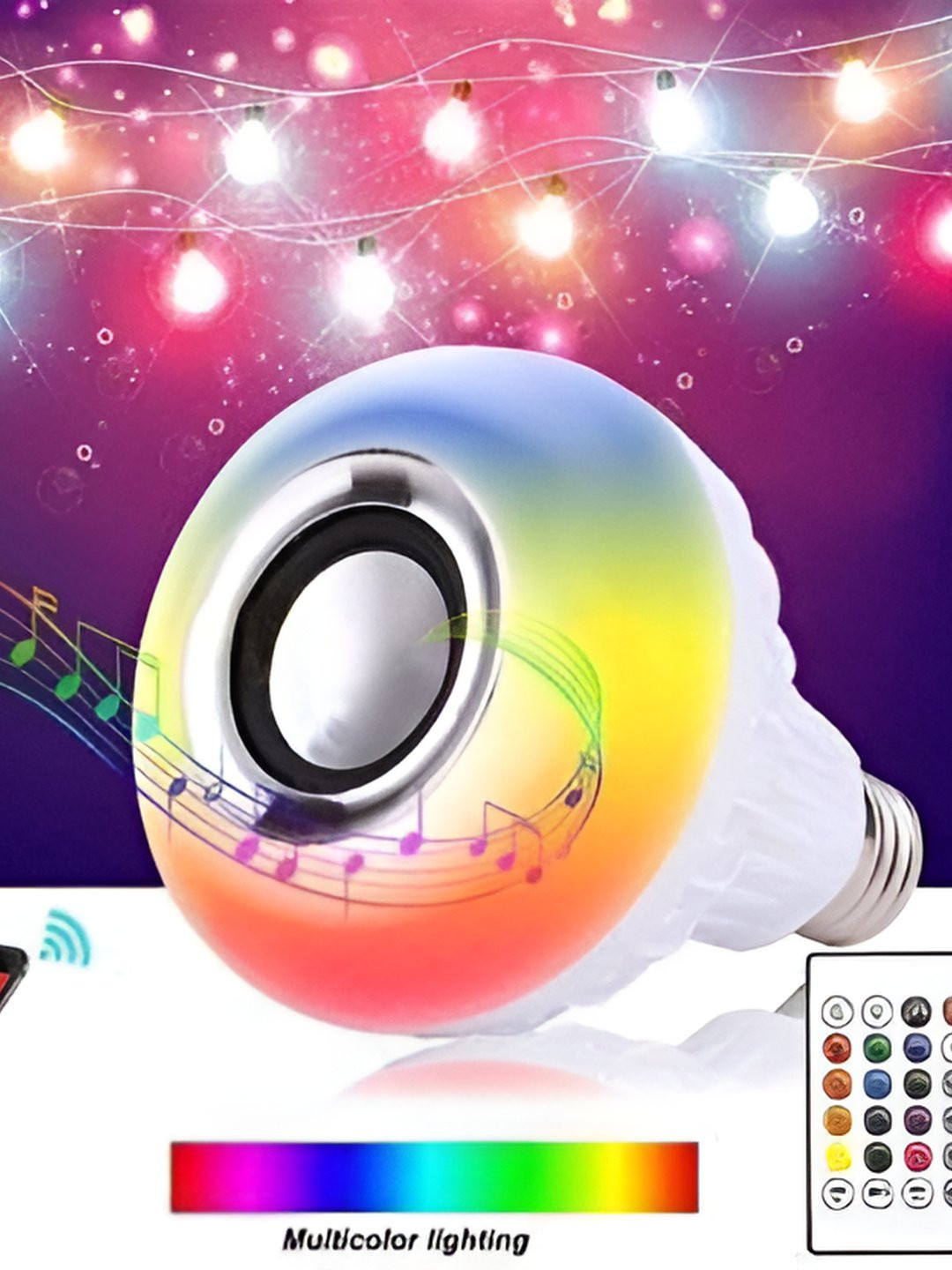 SPARK WORLD White LED With Bluetooth Speaker Smart Bulb