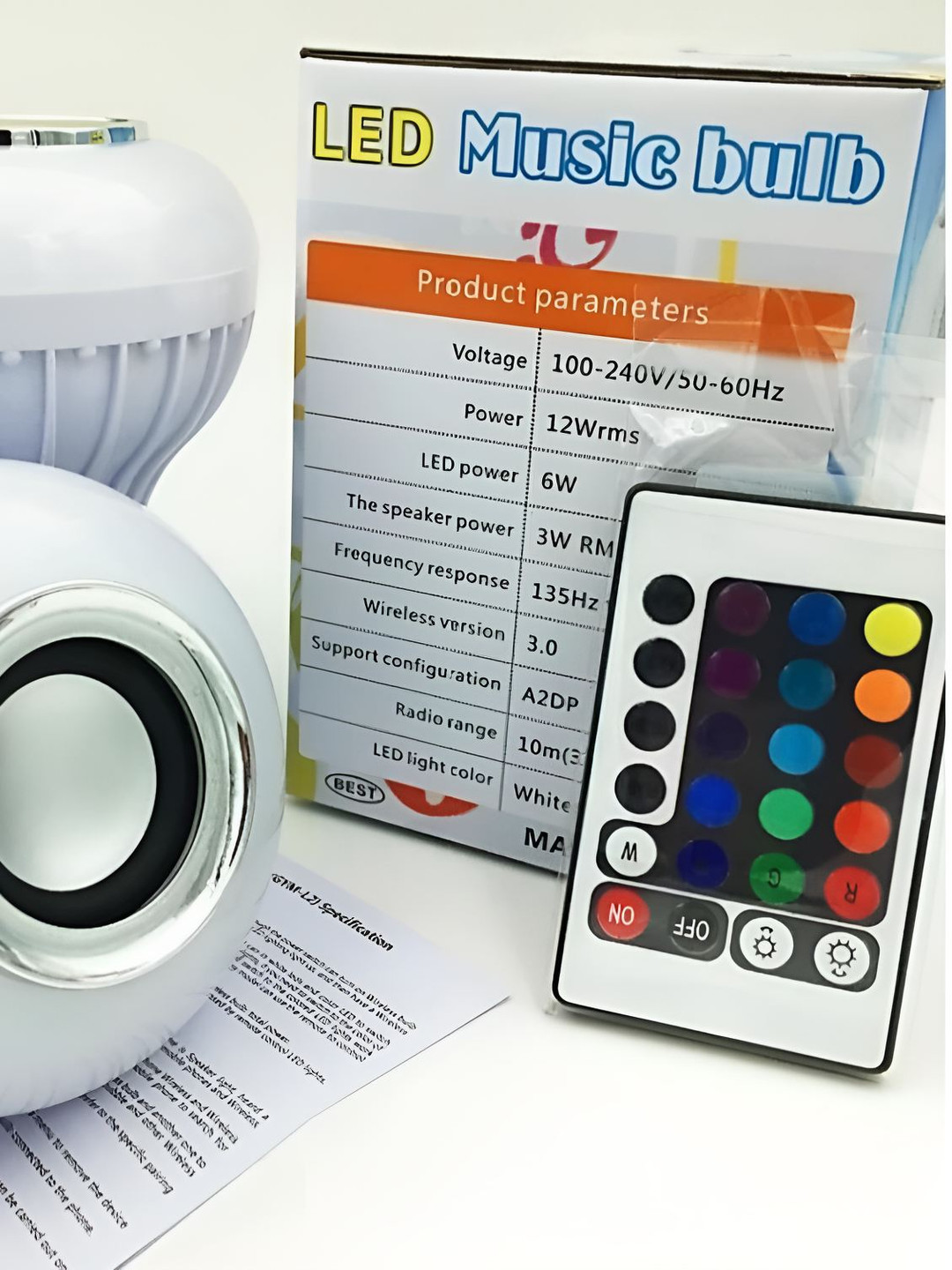 SPARK WORLD White 2 Pieces Bluetooth Speaker LED Smart Lights