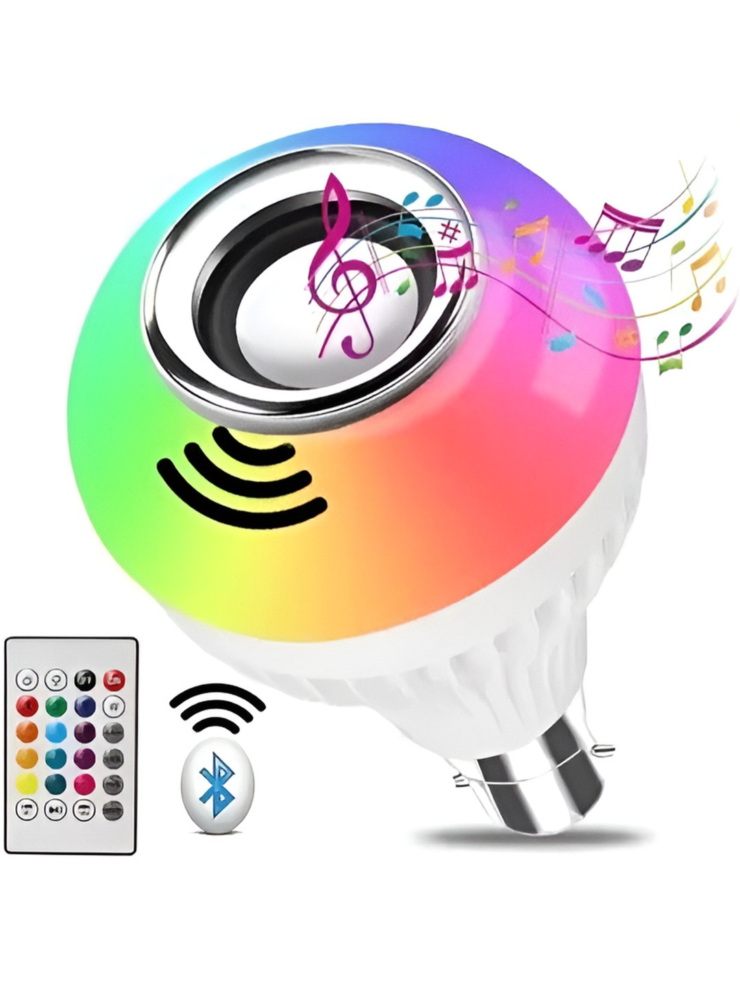SPARK WORLD White Wireless Music Playing With Remote Control LED Smart Light