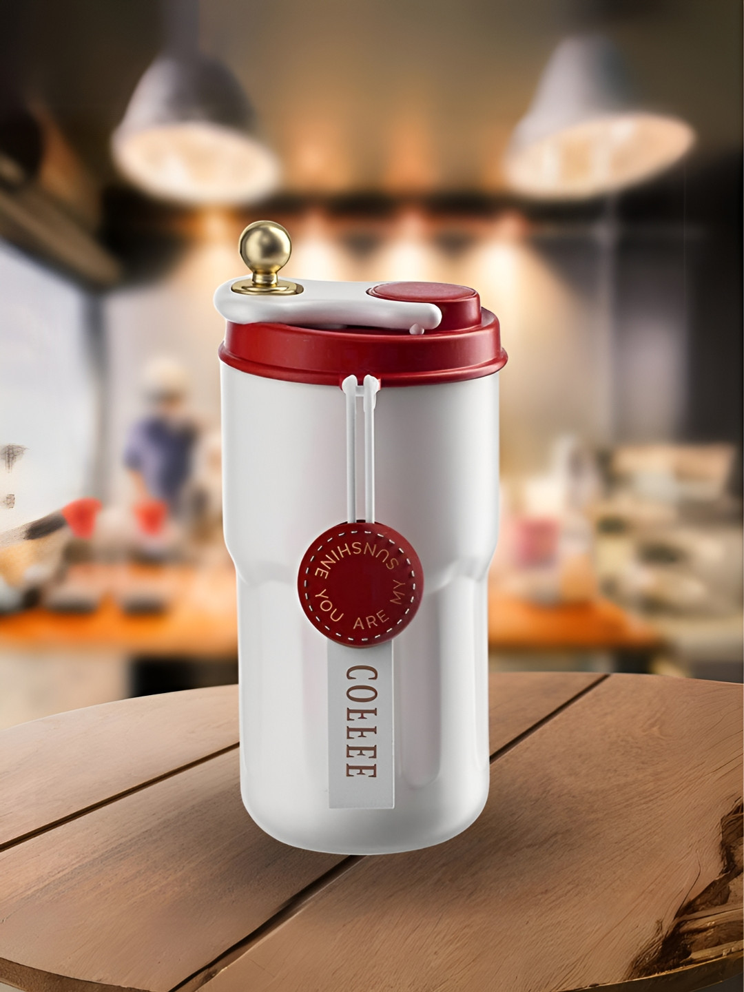 UniKart Red Stainless Steel Matte Coffee Tumbler 420 ml