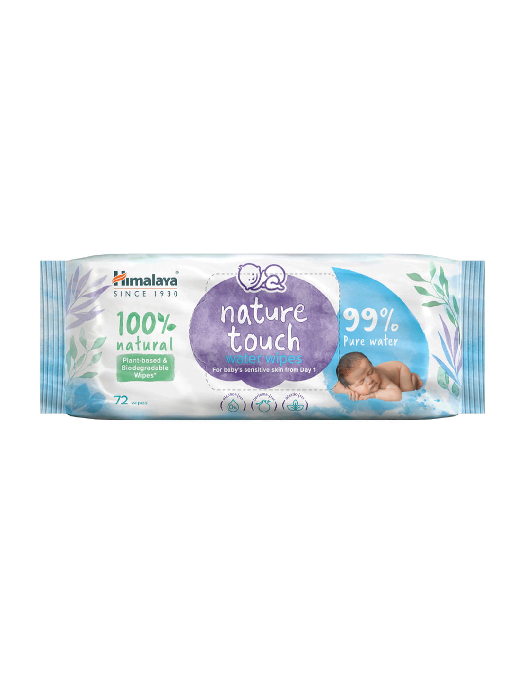 Himalaya Nature Touch Organic Coconut Oil Plant-Based Water  Wipes - 72pcs