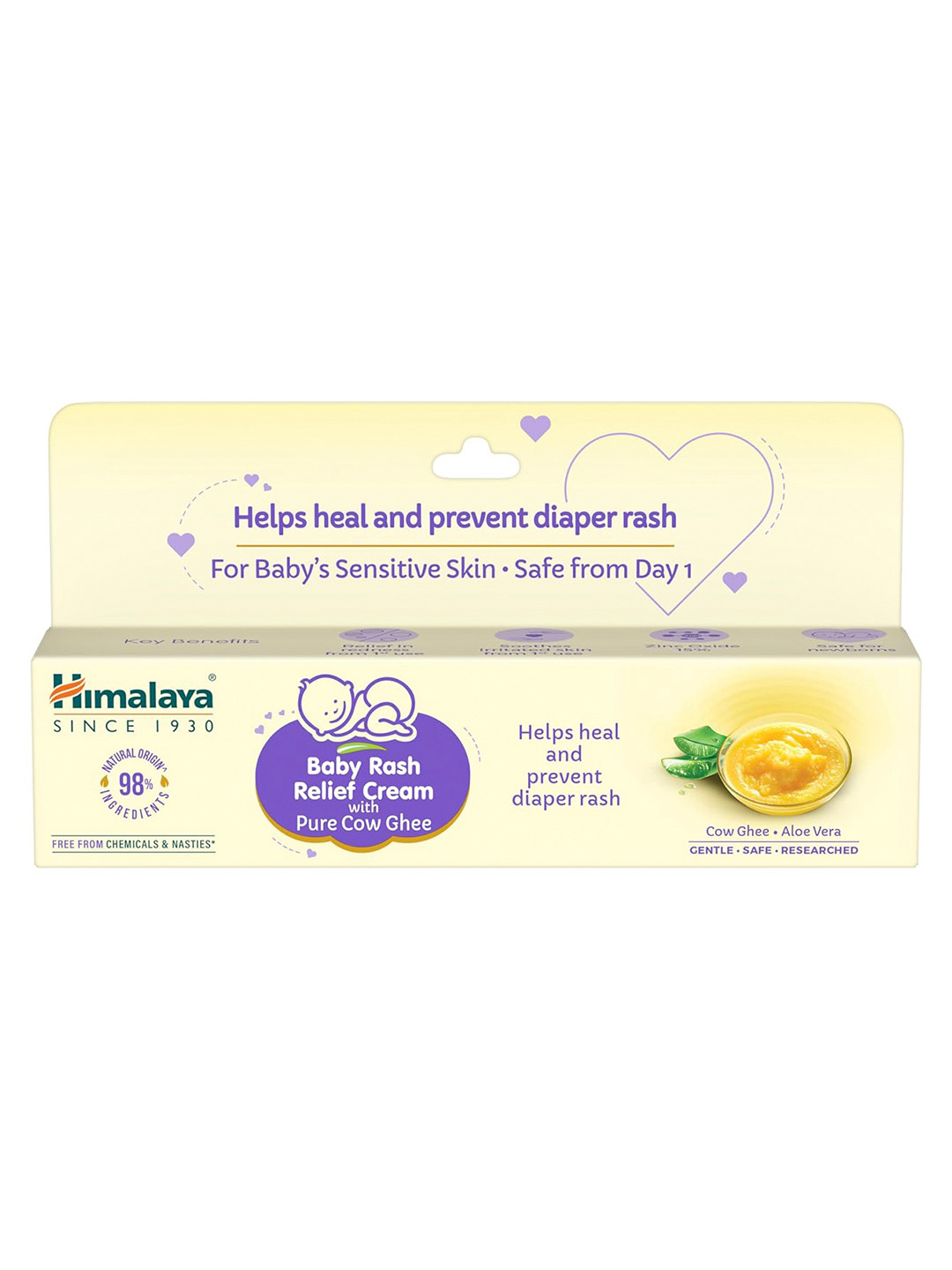 Himalaya  Rash Relief Cream With Pure Cow Ghee & Aloe Vera - 20g