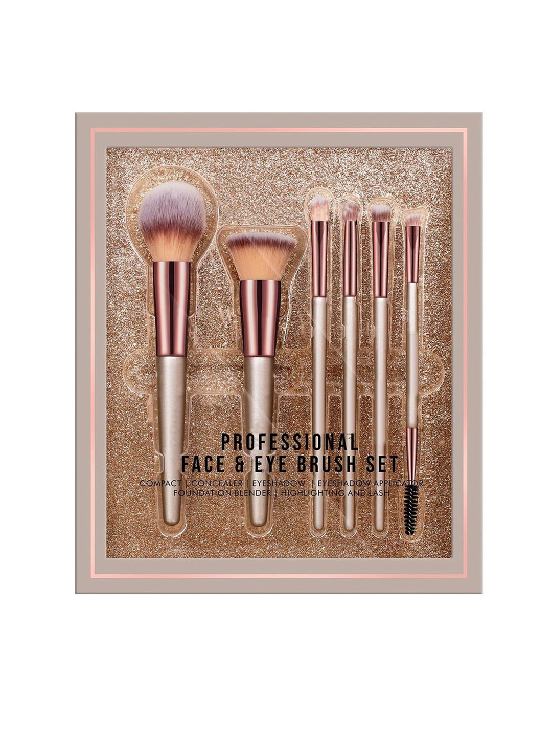 Adbeni 6-Pcs Professional Face & Eye Brush Set