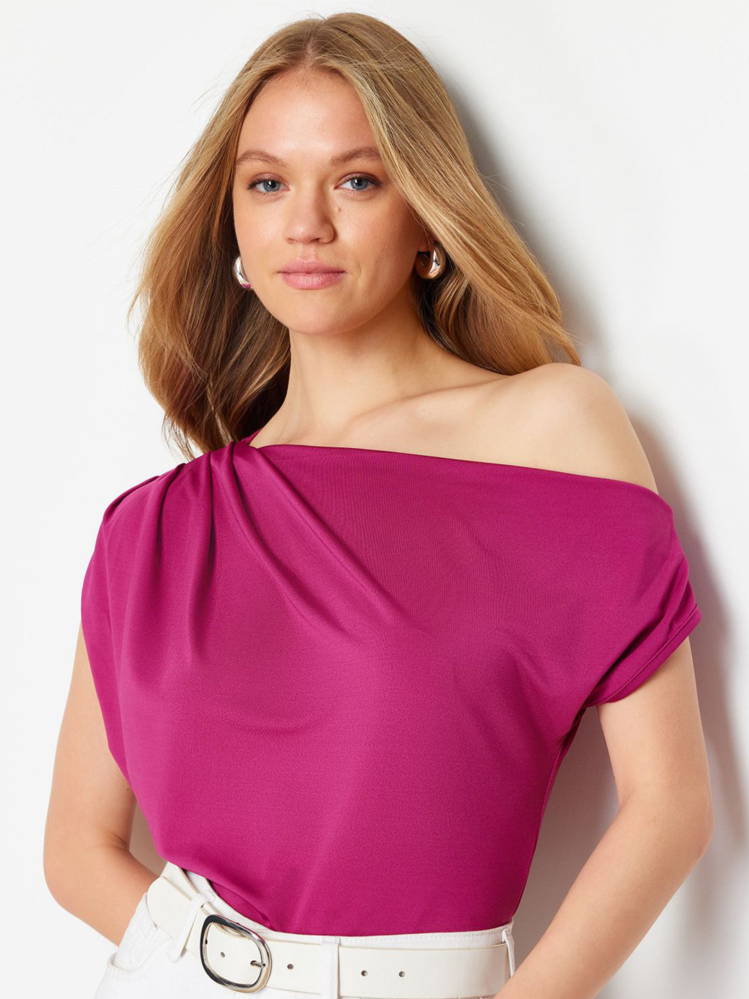 Trendyol One Shoulder Cap Sleeves Top