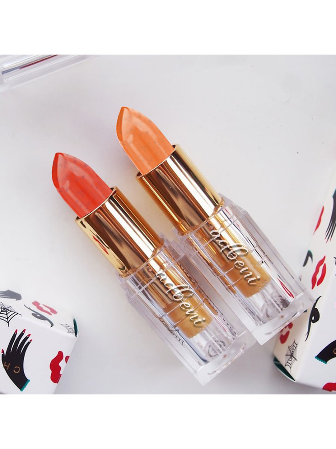 Adbeni Kiss Beauty Set Of 2 Gold Foil Lipsticks - 2.8 gm Each - Shade-02- & Shade -03