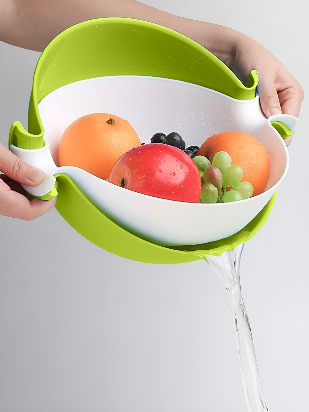 Frenchware Green & White Colander With Strainer