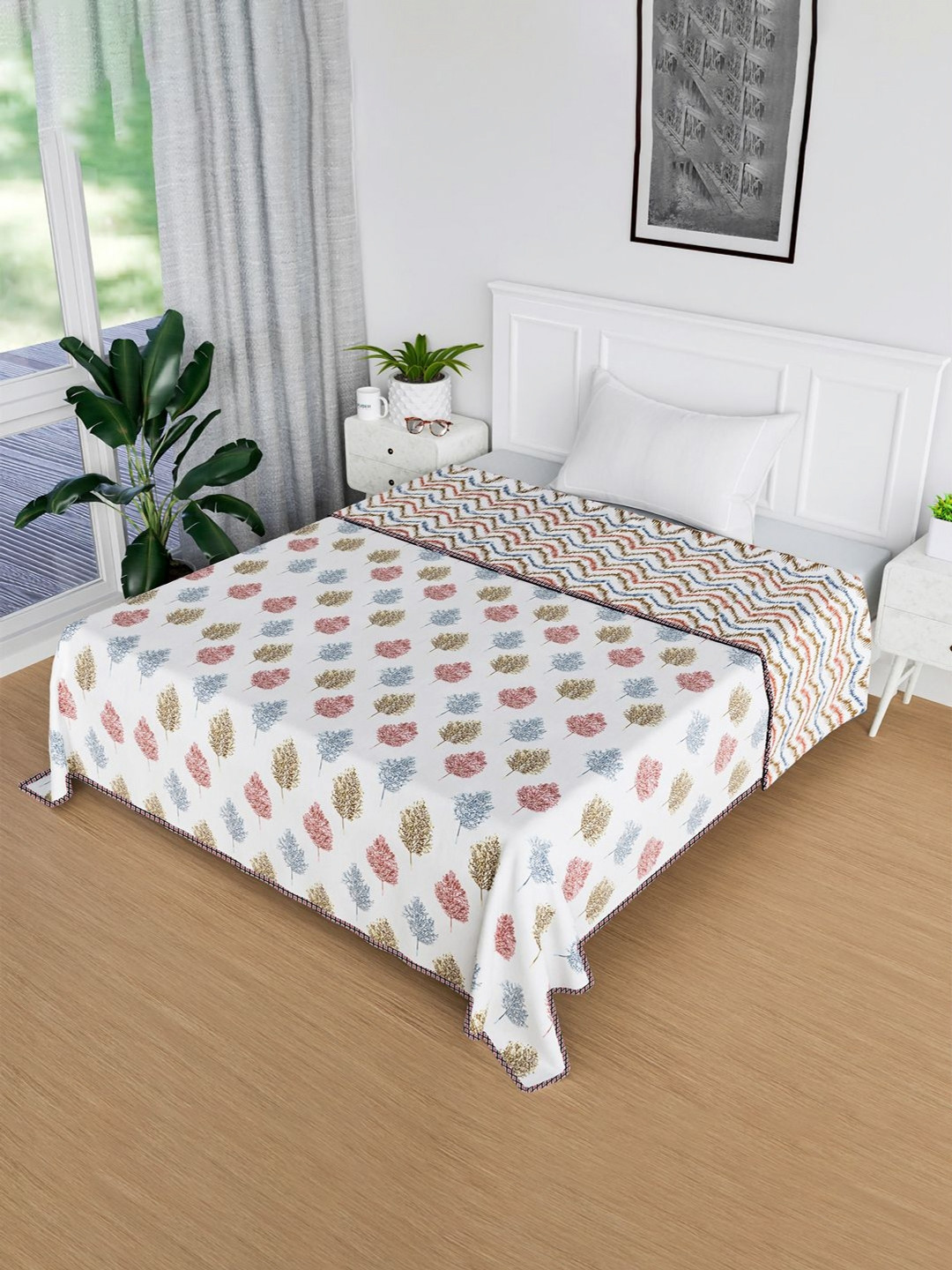 Kuber Industries White AC Room 120 GSM Reversible Single Bed Dohar
