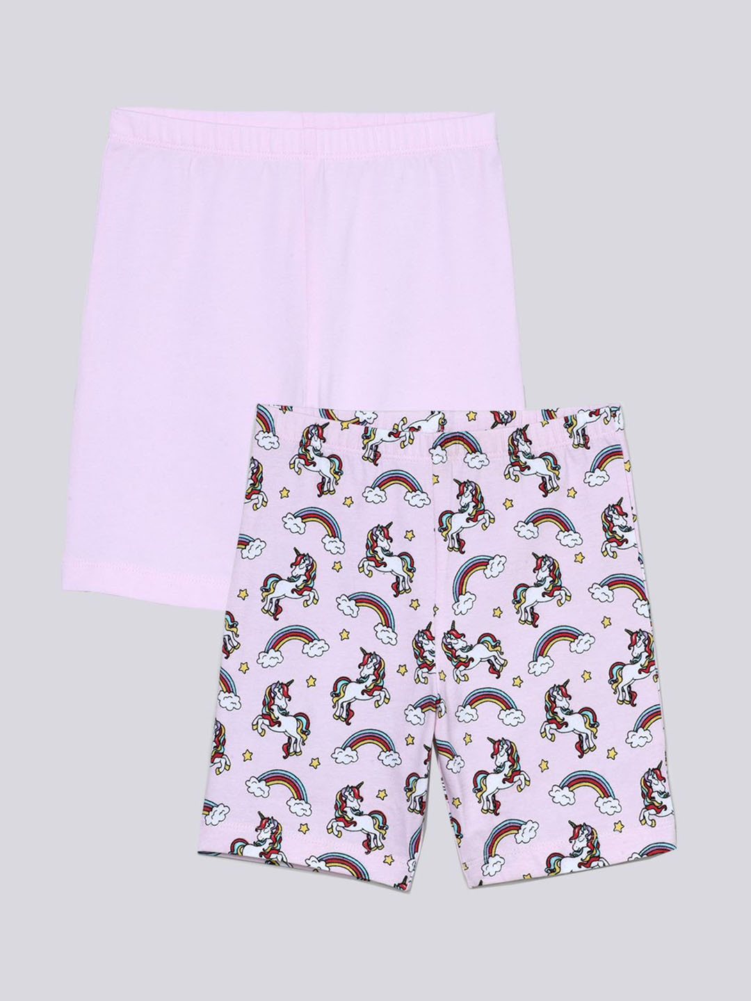 Charm n Cherish Girls Pack Of 2 Mid-Rise Conversational Printed Casual Shorts