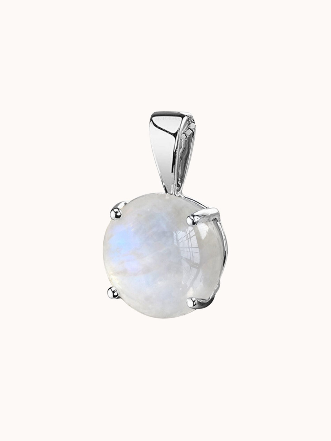 HighSpark 925 Silver Sterling Iridescent Moonstone Pendant