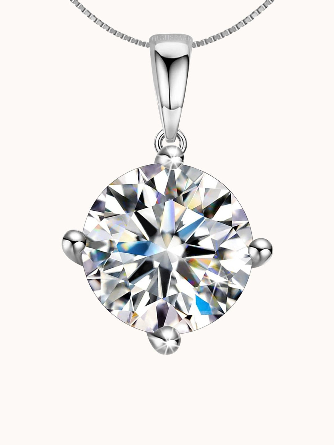 HighSpark 925 Sterling Silver Cubic Zirconia Studded Pendants with Chains