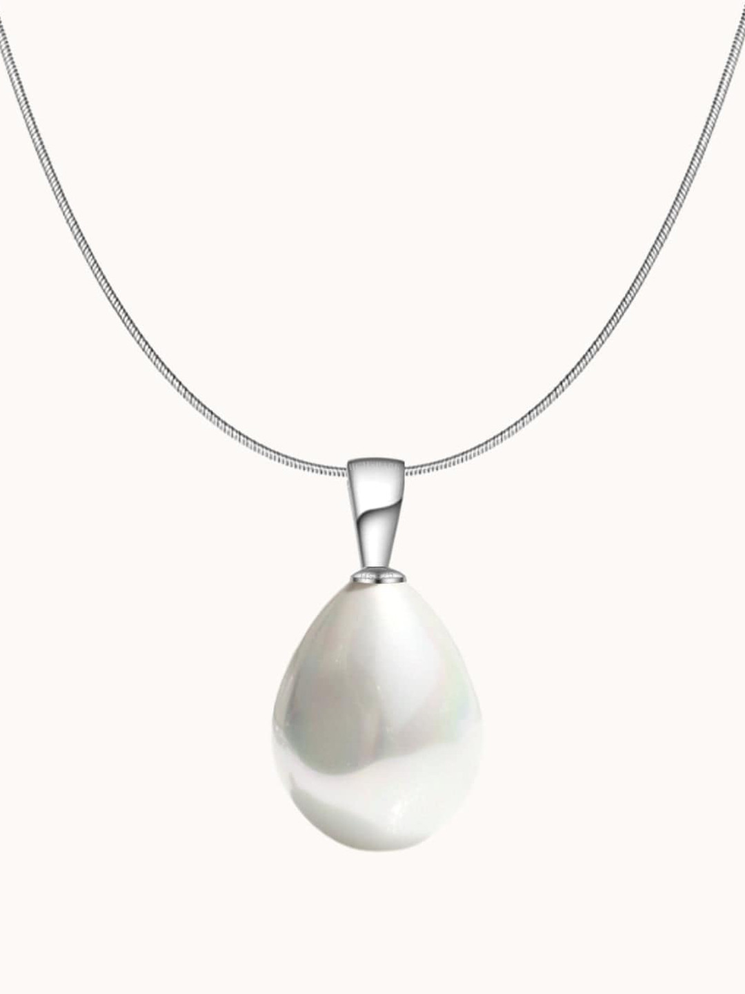 HighSpark 925 Sterling Silver Artificial Beads Pendants with Chains