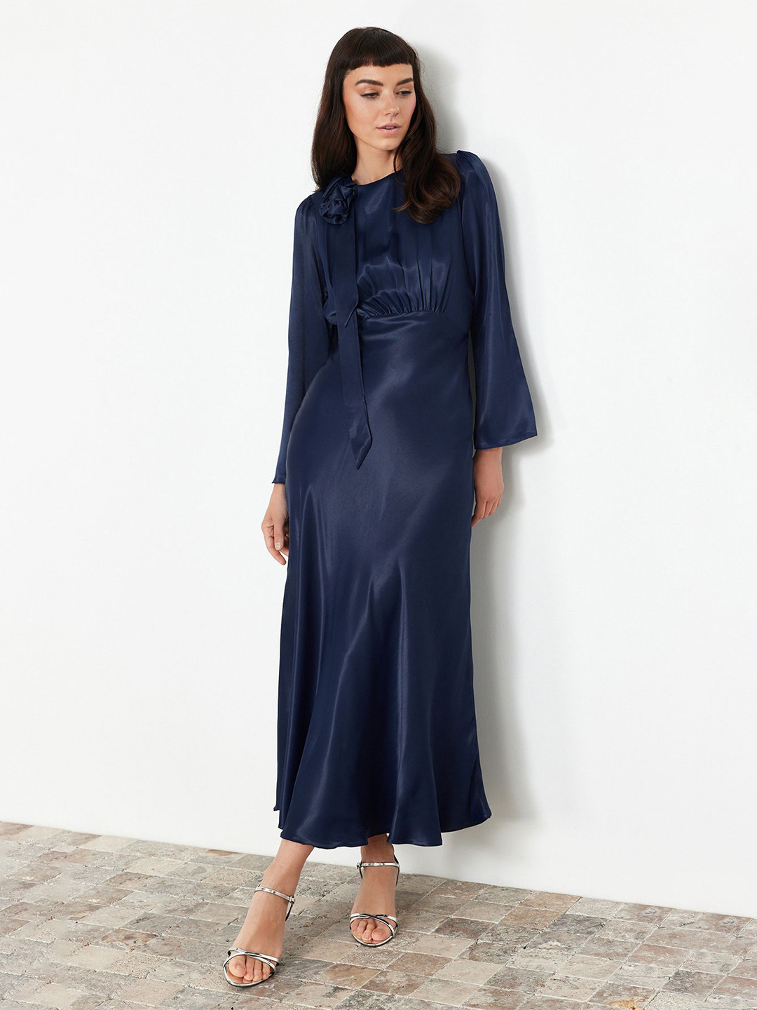 Trendyol Pleated Sheath Maxi Party Dress