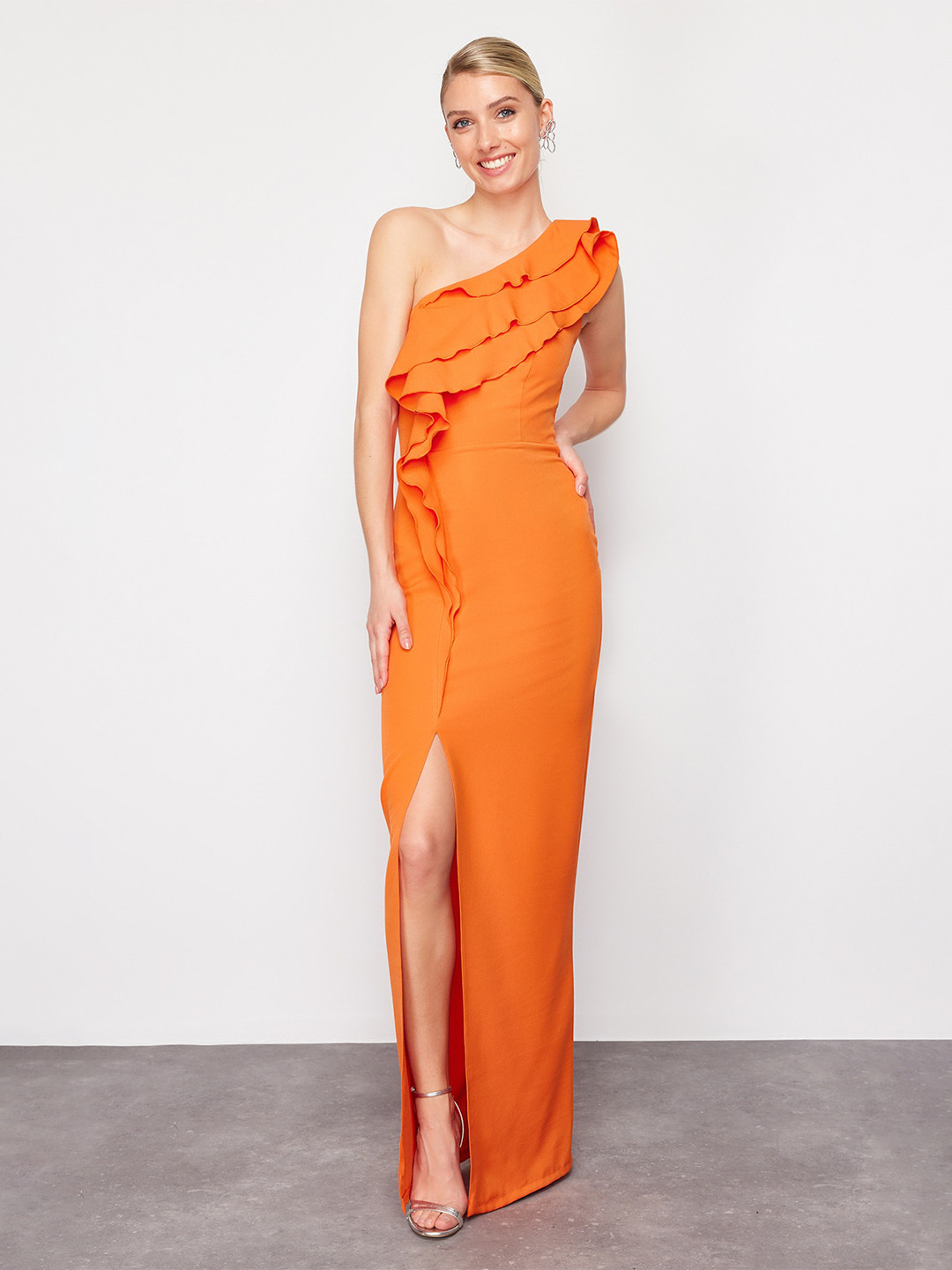 Trendyol One Shoulder Sleeveless Maxi Dress
