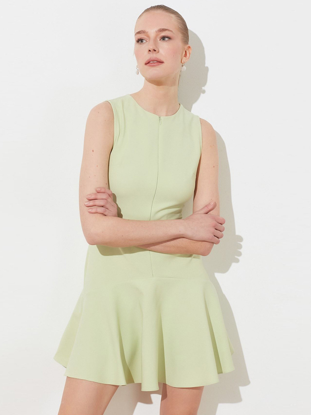 Trendyol Sleeveless Peplum Mini Dress